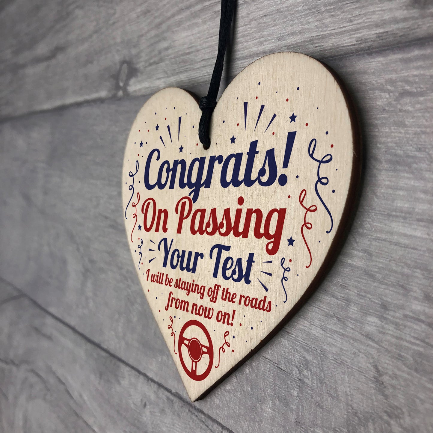 Passed Driving Test New Driver Funny Gift Wooden Heart Plaque