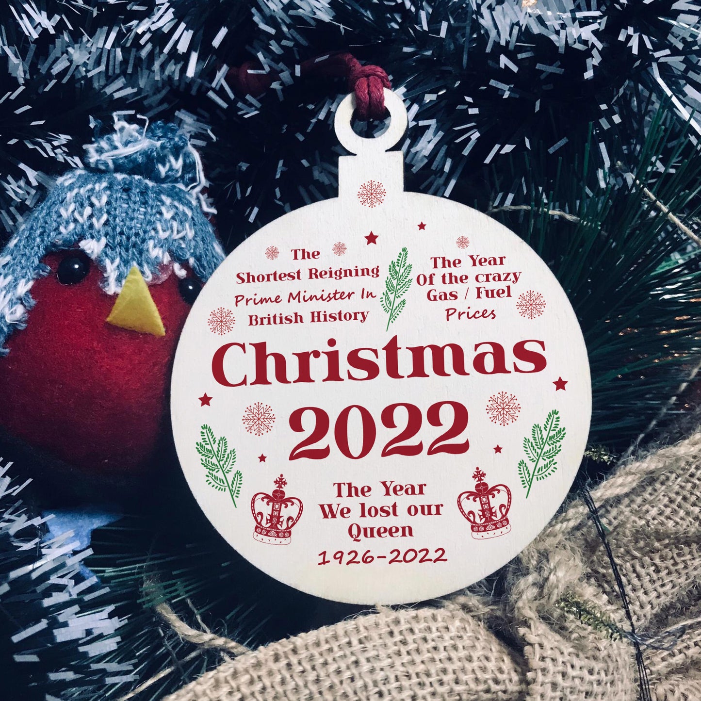 Family Christmas Bauble Wooden Hanging Bauble Christmas Tree