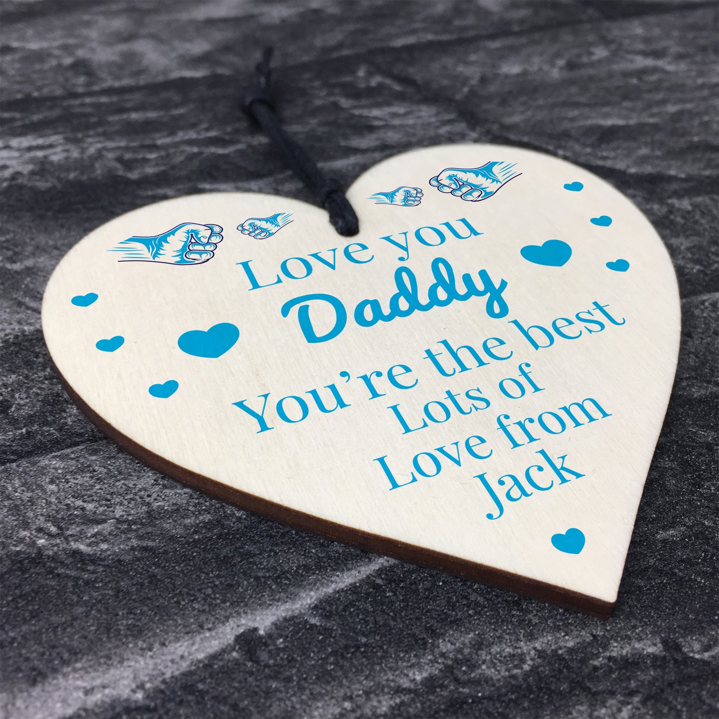 Personalised Fathers Day Daddy Gift Team Fist Bump Gift From Son