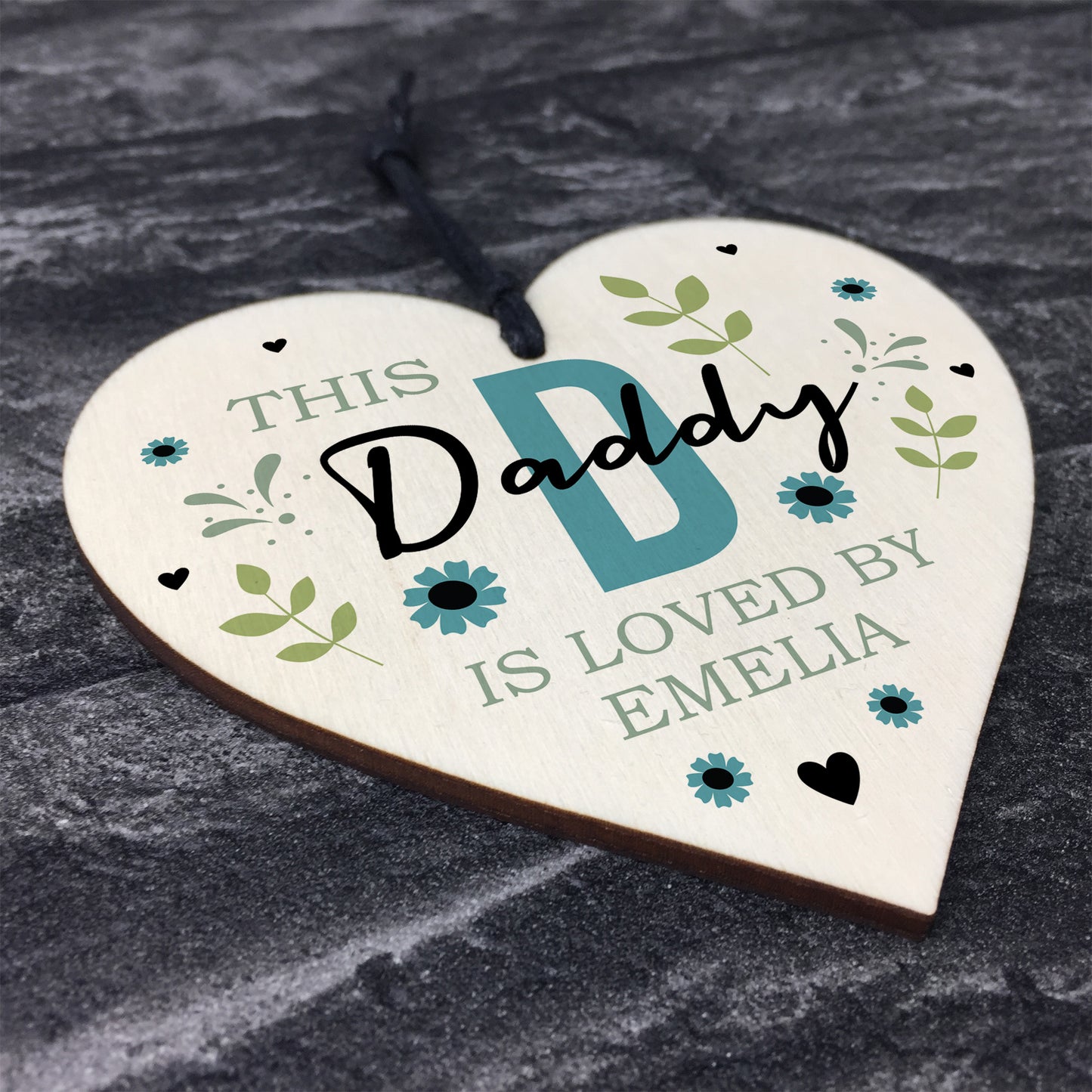 Personalised Fathers Day Birthday Gift For Daddy Wood Heart