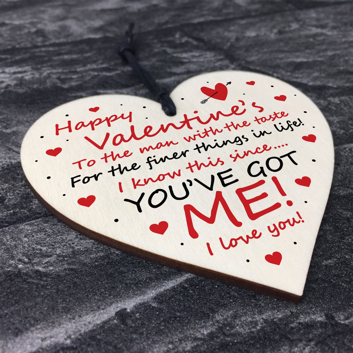 Funny Valentines Day Gift For Him Boyfriend Husband Wood Heart