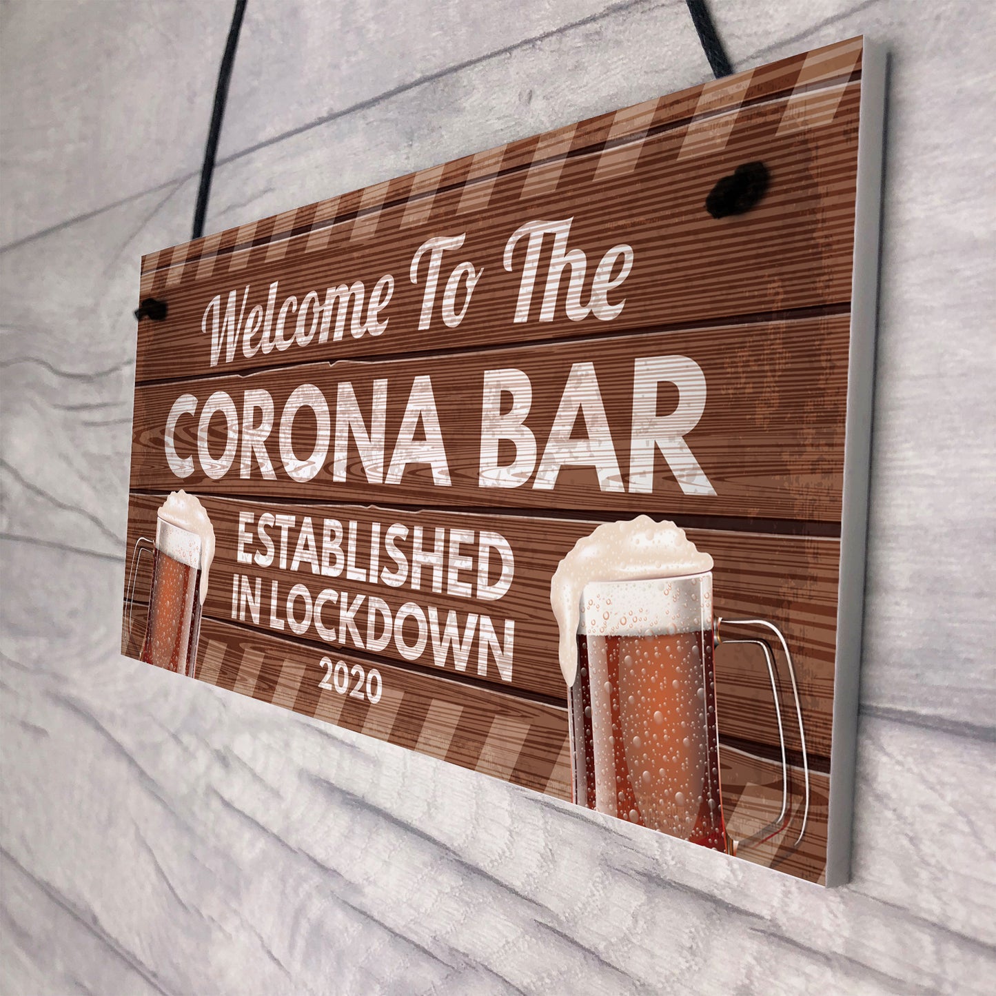 Novelty Corona Bar Sign Funny Quirky Hanging Sign For Home Bar