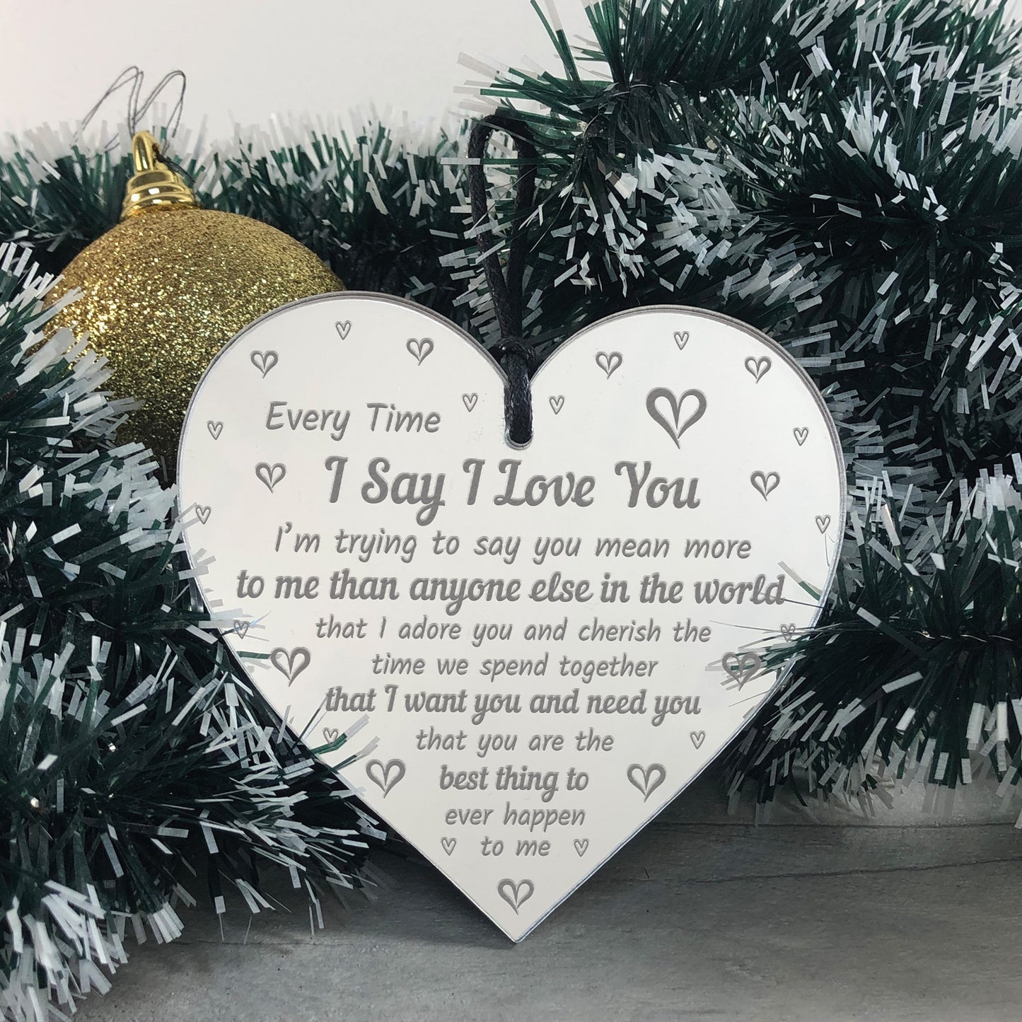I Love You Plaque Heart Anniversary Gift For Husband Wife
