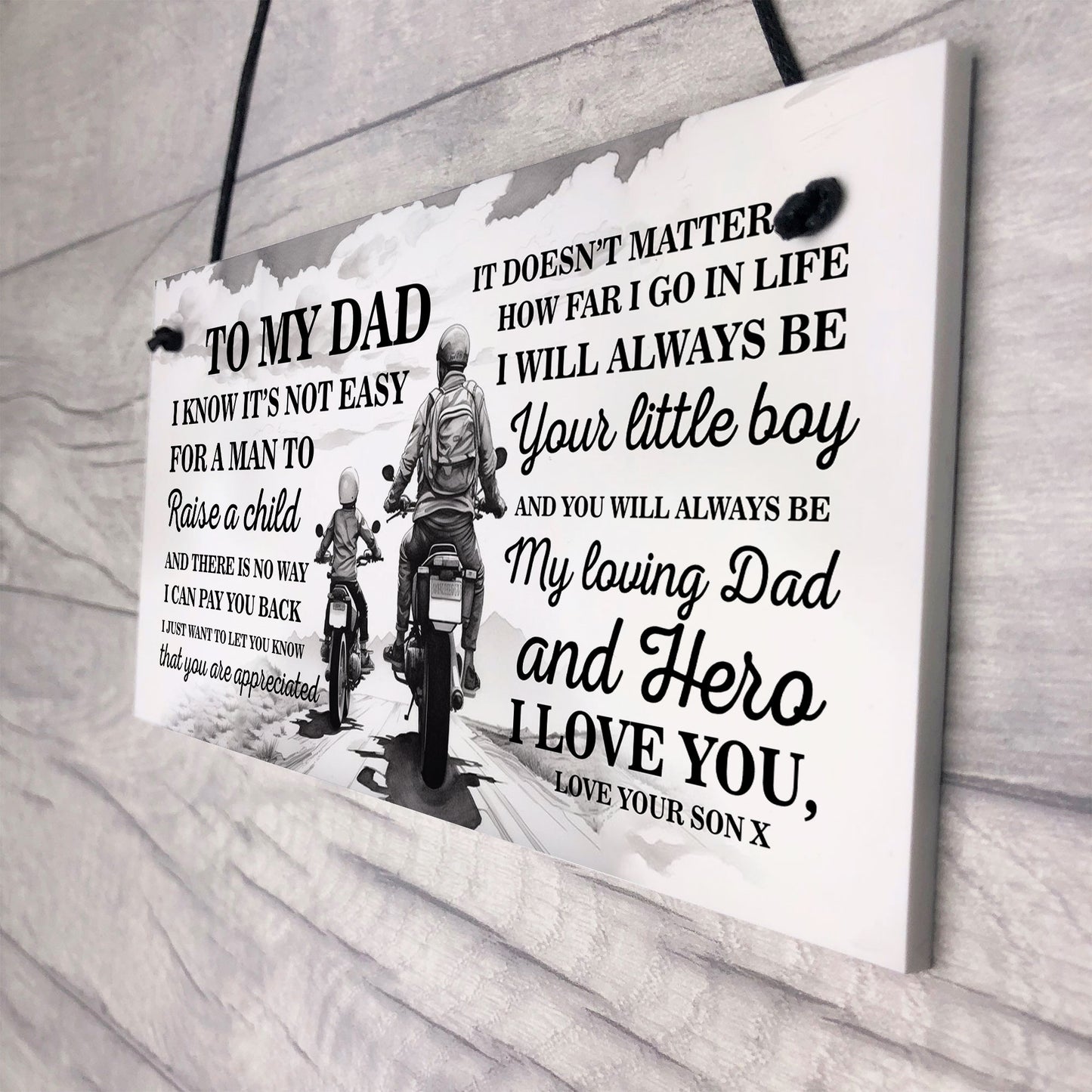 Novelty Motorbike Motorcyle Sign Biker Gift For Dad Fathers Day