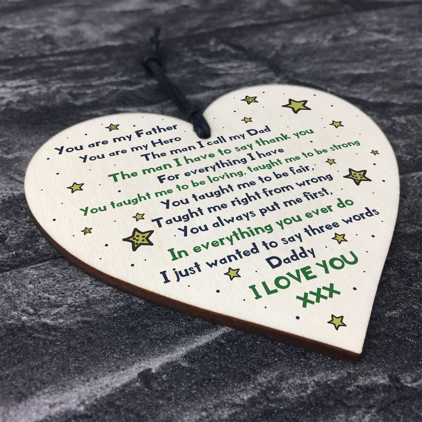Handmade Daddy Gifts Wooden Heart Gift For Daddy Birthday