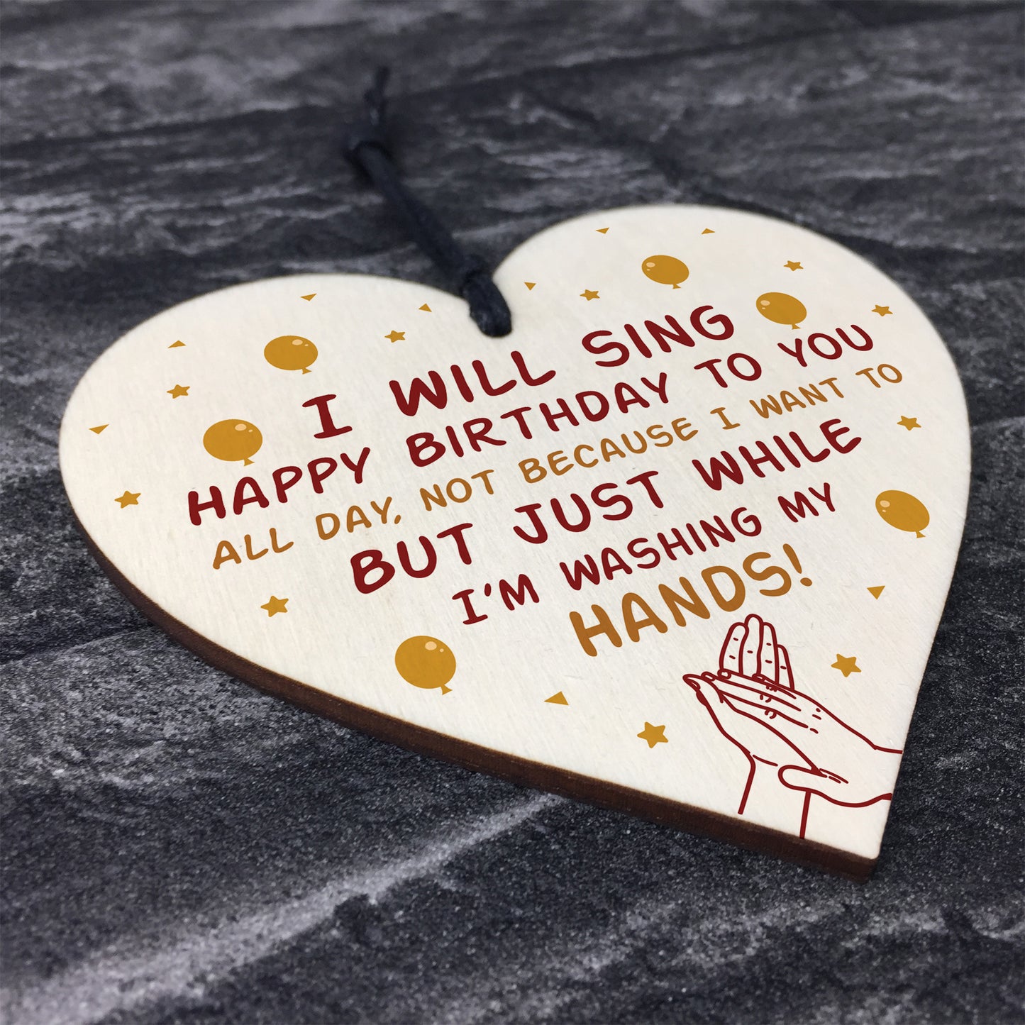 Funny Birthday Gift For Mum Dad Friend Wood Heart Quarantine