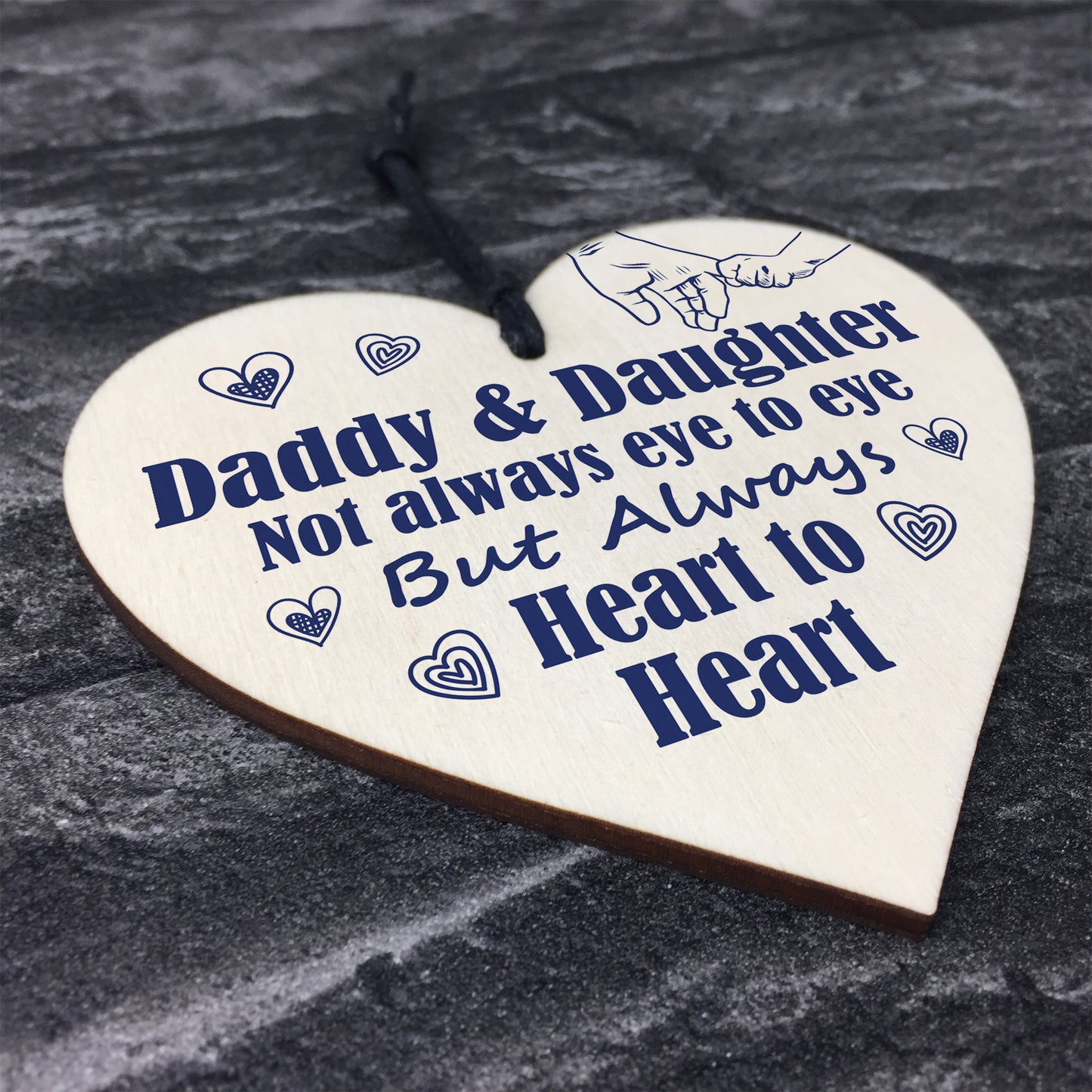 Daddy And Daughter Wooden Heart Gifts For Birthday Christmas