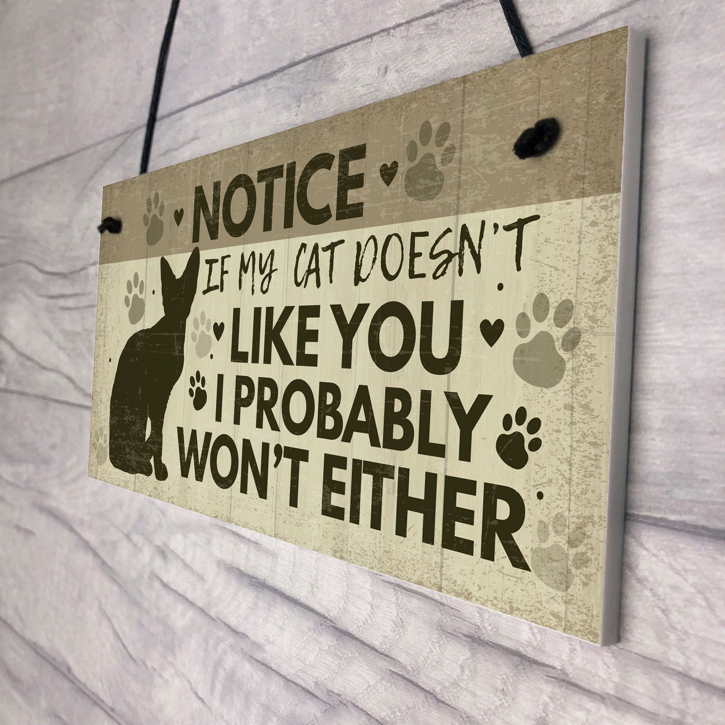 FUNNY Cat Sign For Home Hanging Plaque Funny Pet Sign For Cat