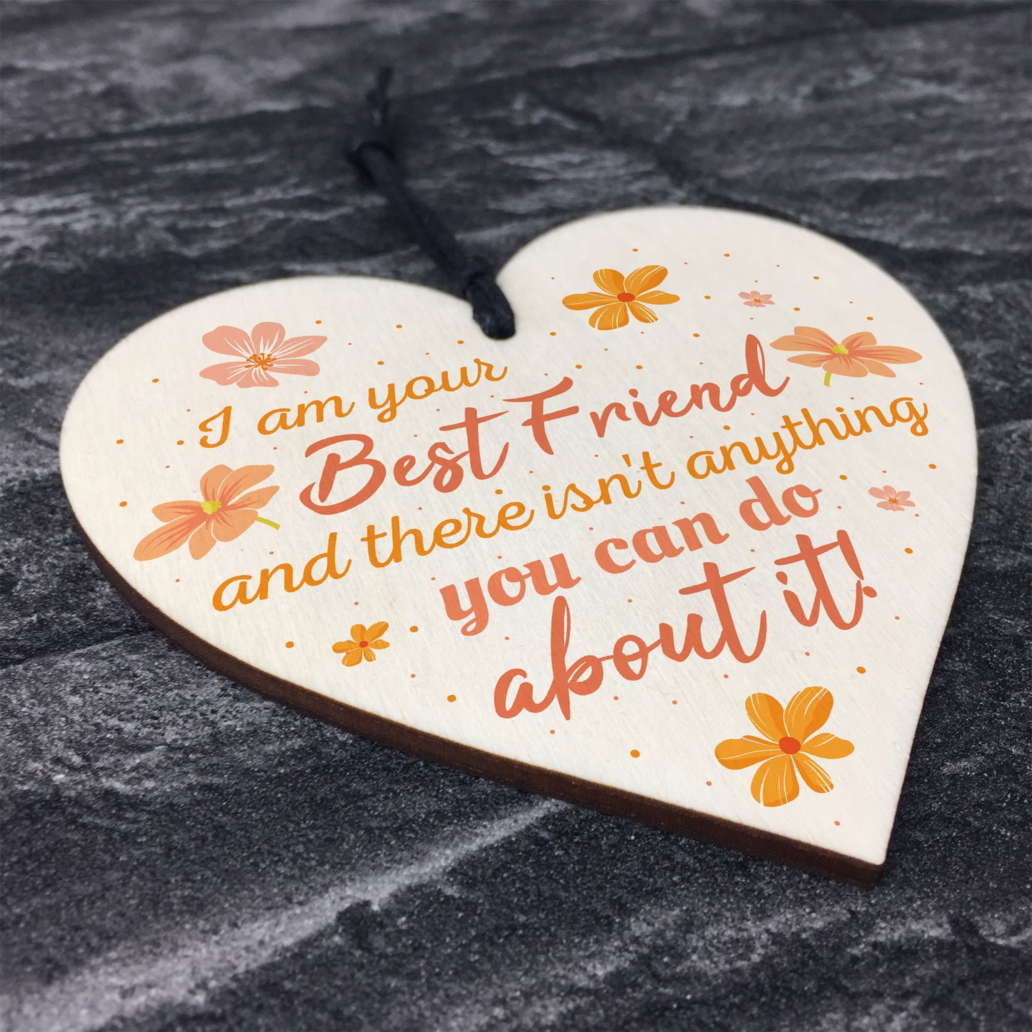 Best Friend Friendship Plaque Thank You Wood Heart Gift Keepsake