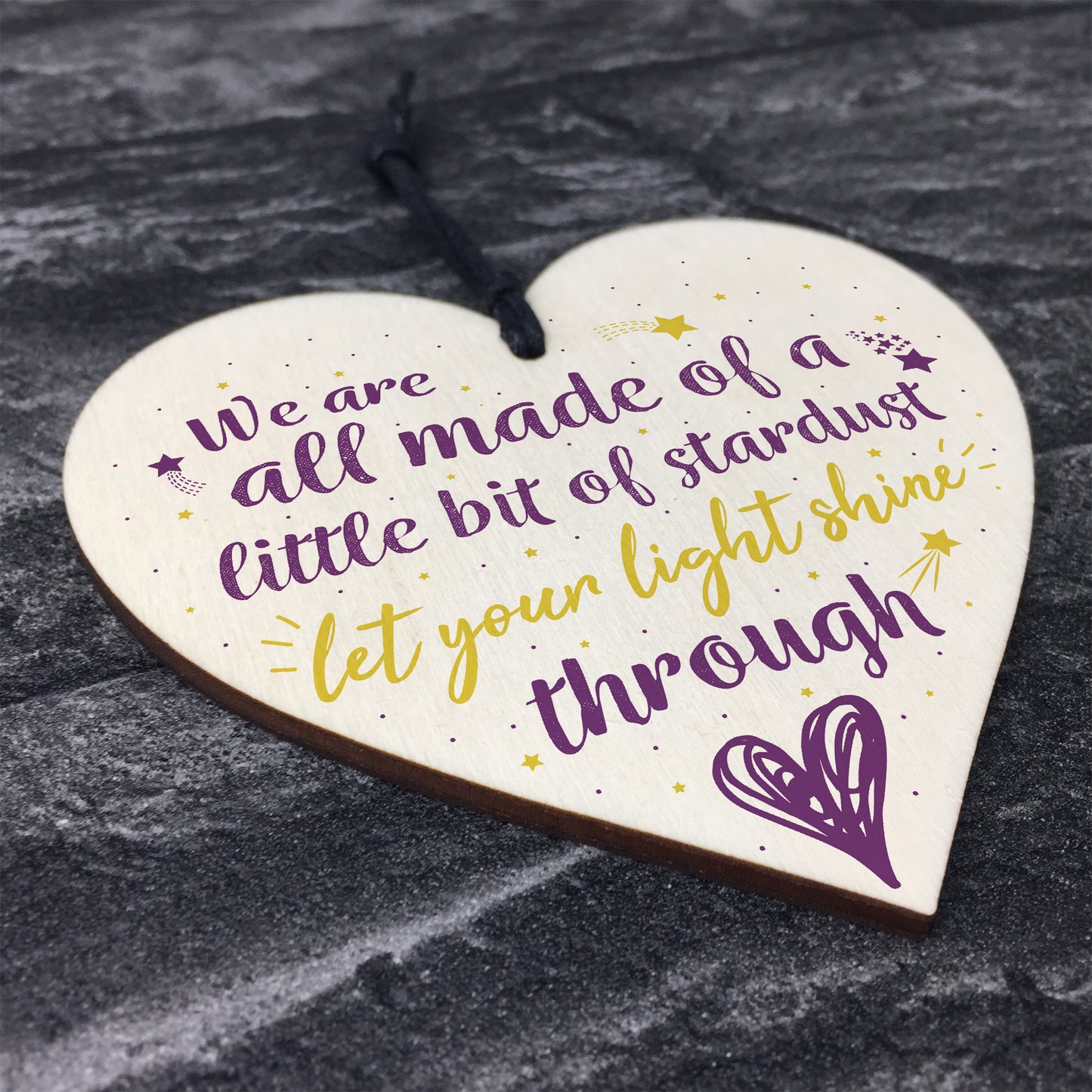Inspirational Friendship Family Gift Wooden Heart Love Sign