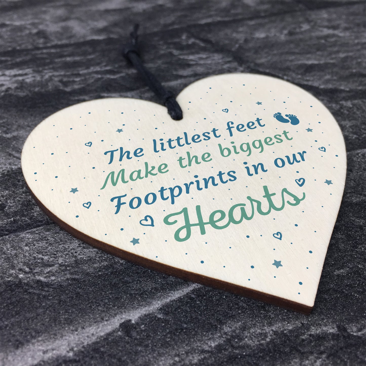 Footprints Daddy From Bump Birthday Christening Heart Dad Mum