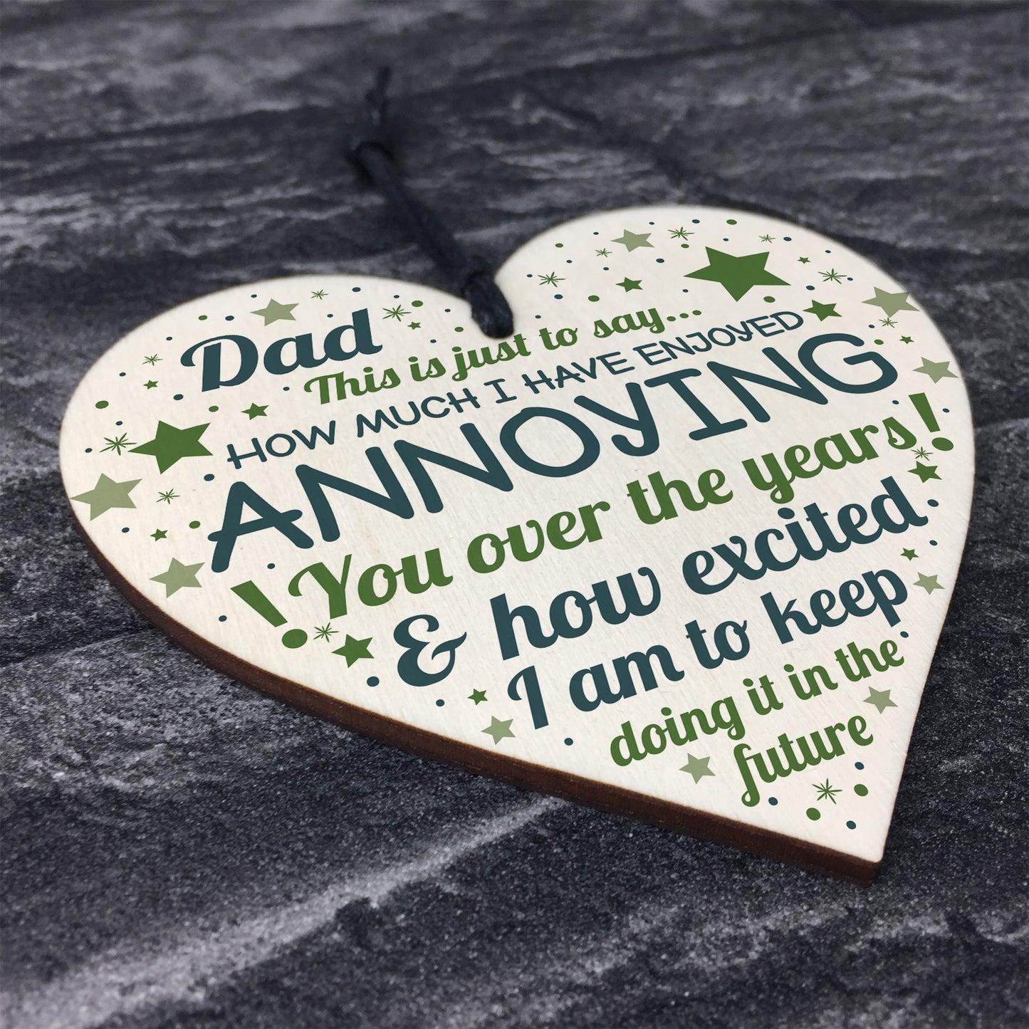 Funny Dad Daddy Gift From Daughter Son Novelty Wood Heart