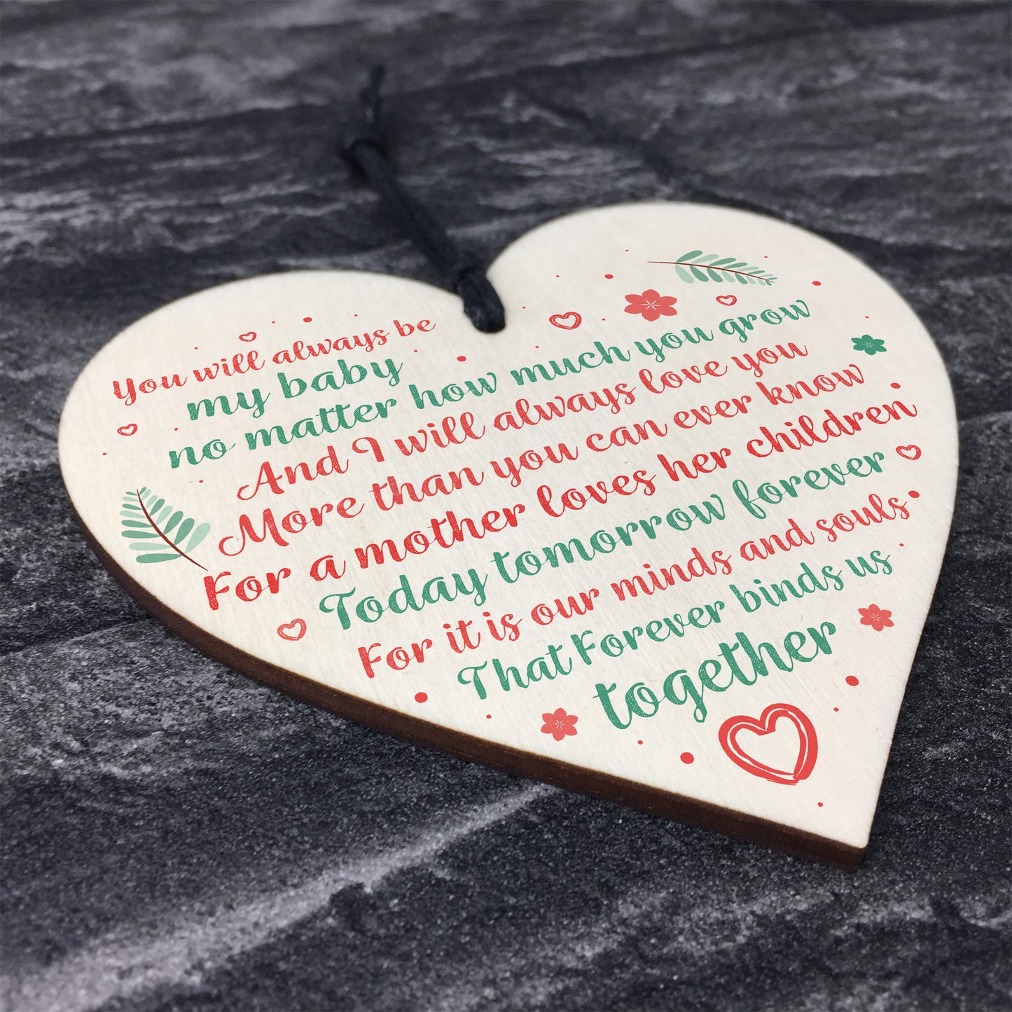 Handmade Wooden Heart Birthday Gift For Daughter Son From Mother