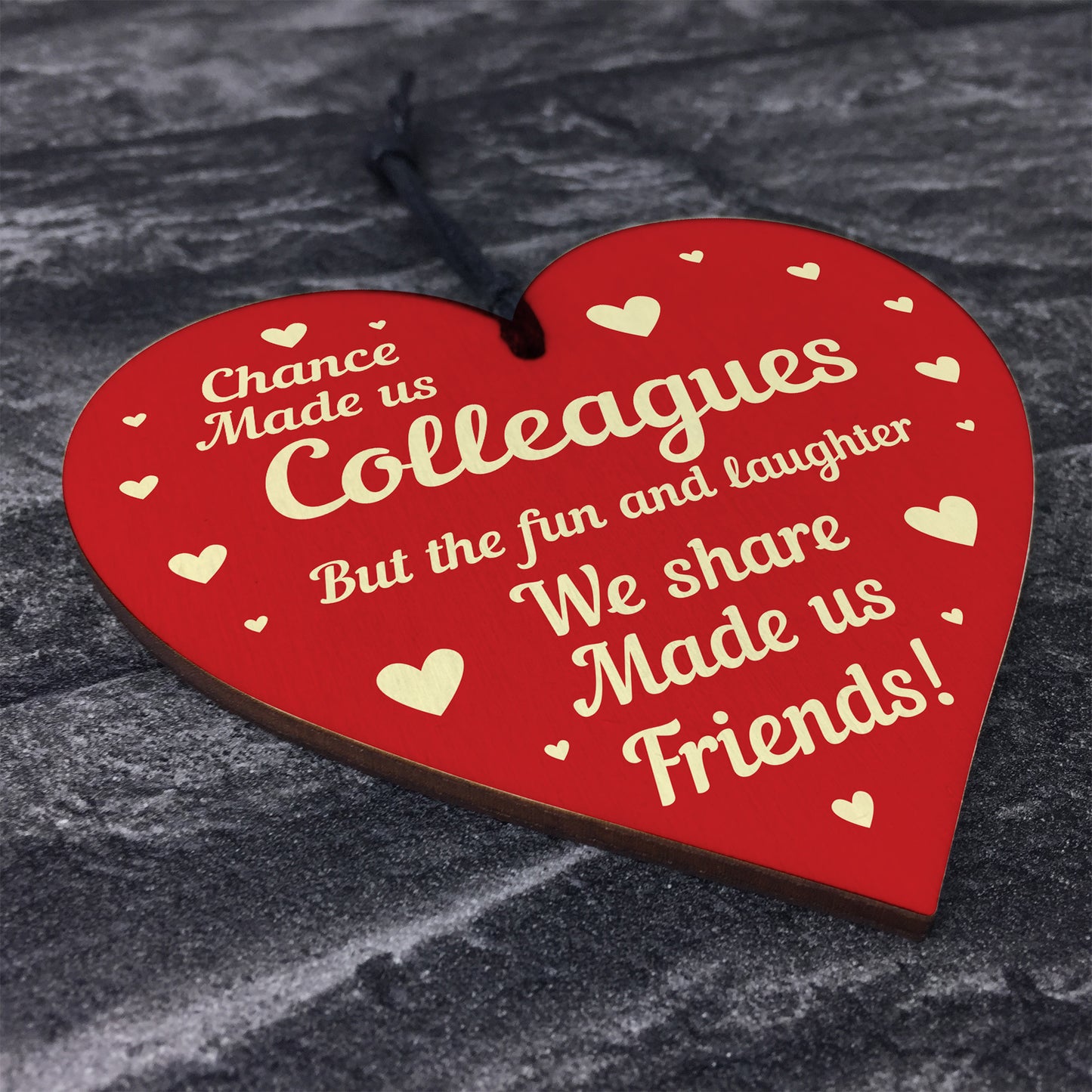 Chance Made Us Colleagues Gift Wood Heart Leaving Job Friend