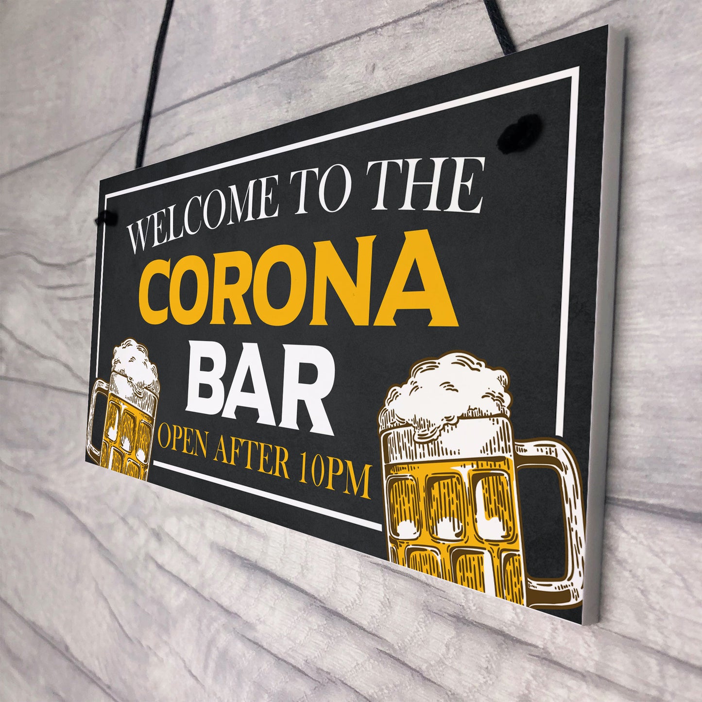 Novelty CORONA BAR Sign Open After 10 Home Bar Pub Sign