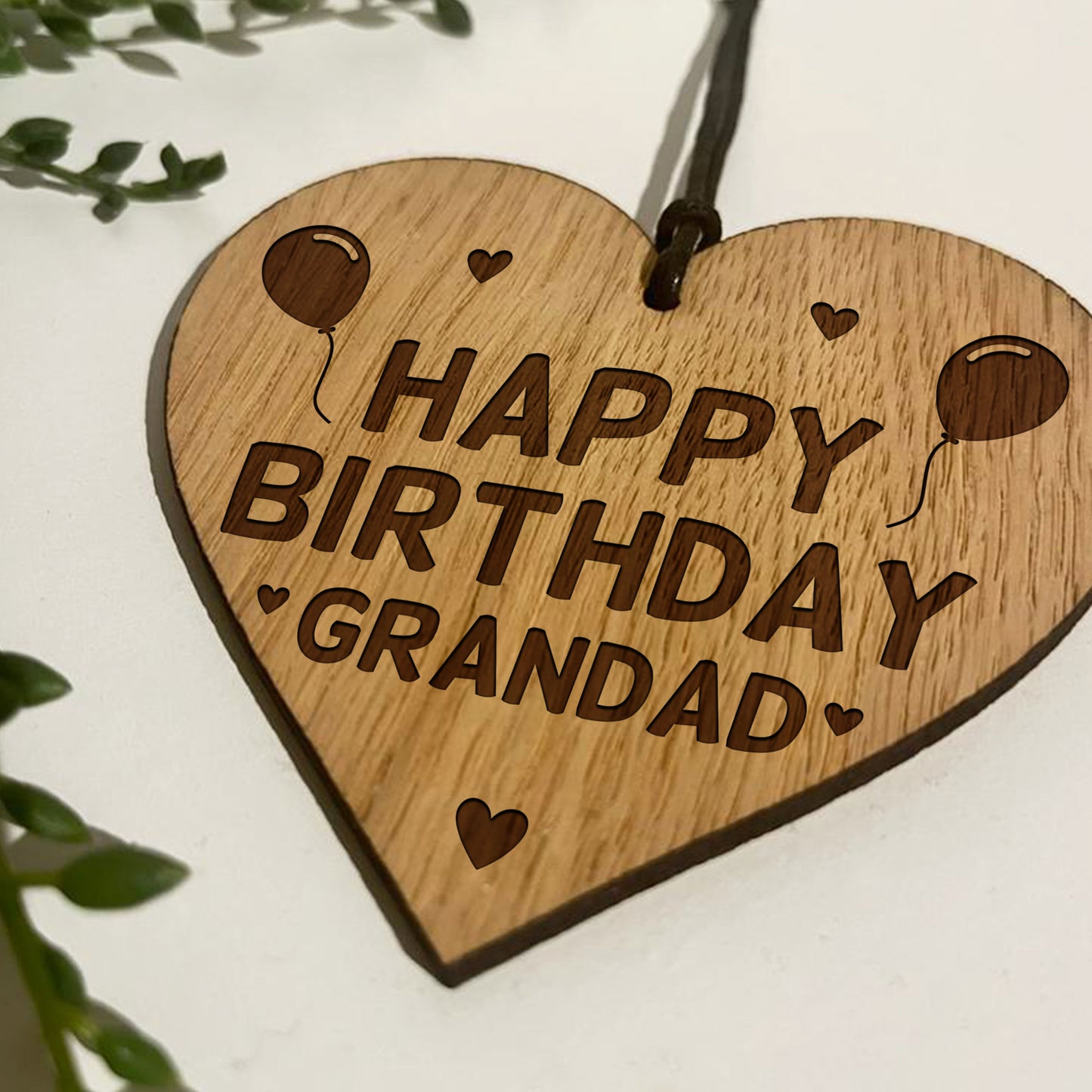 Birthday Gift For Grandad Wood Engraved Heart 50th 60th 70th