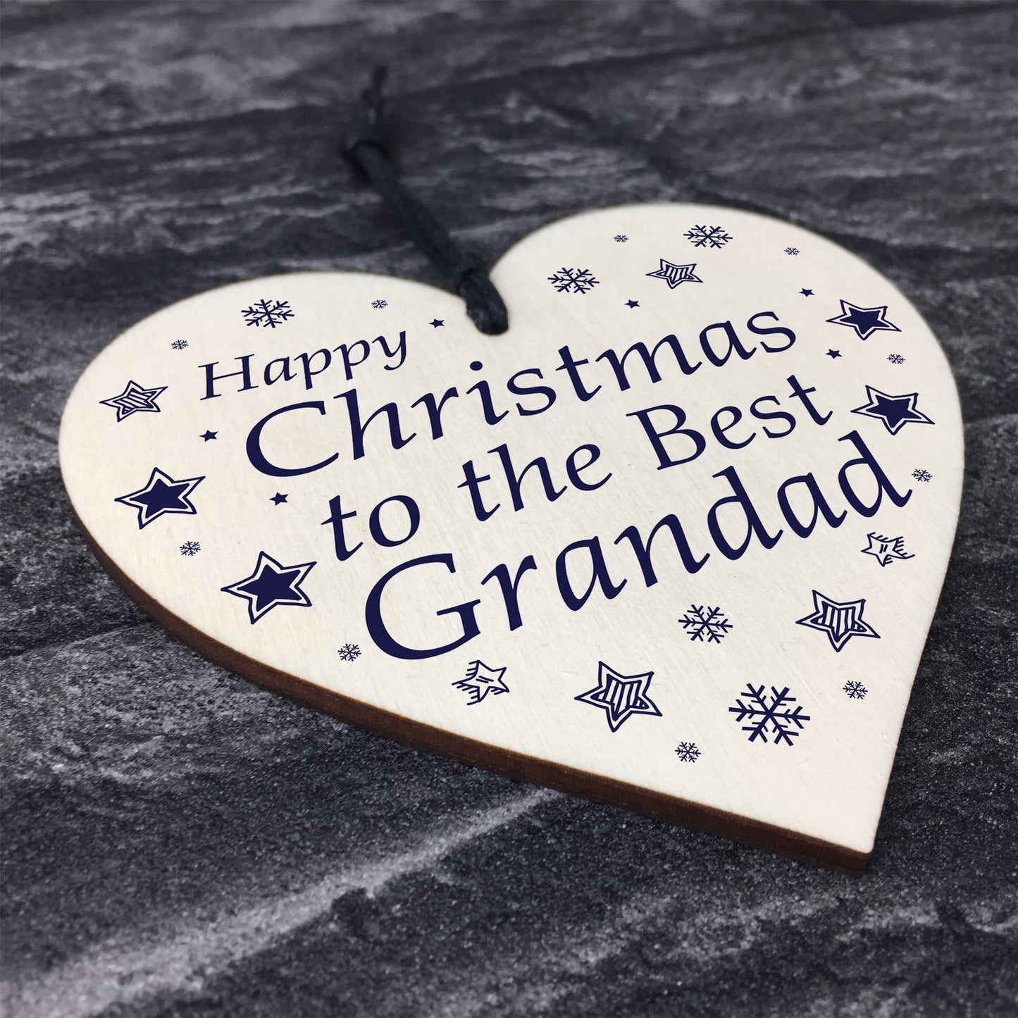 Novelty Grandad Christmas Gift Wood Heart Grandparent Gift
