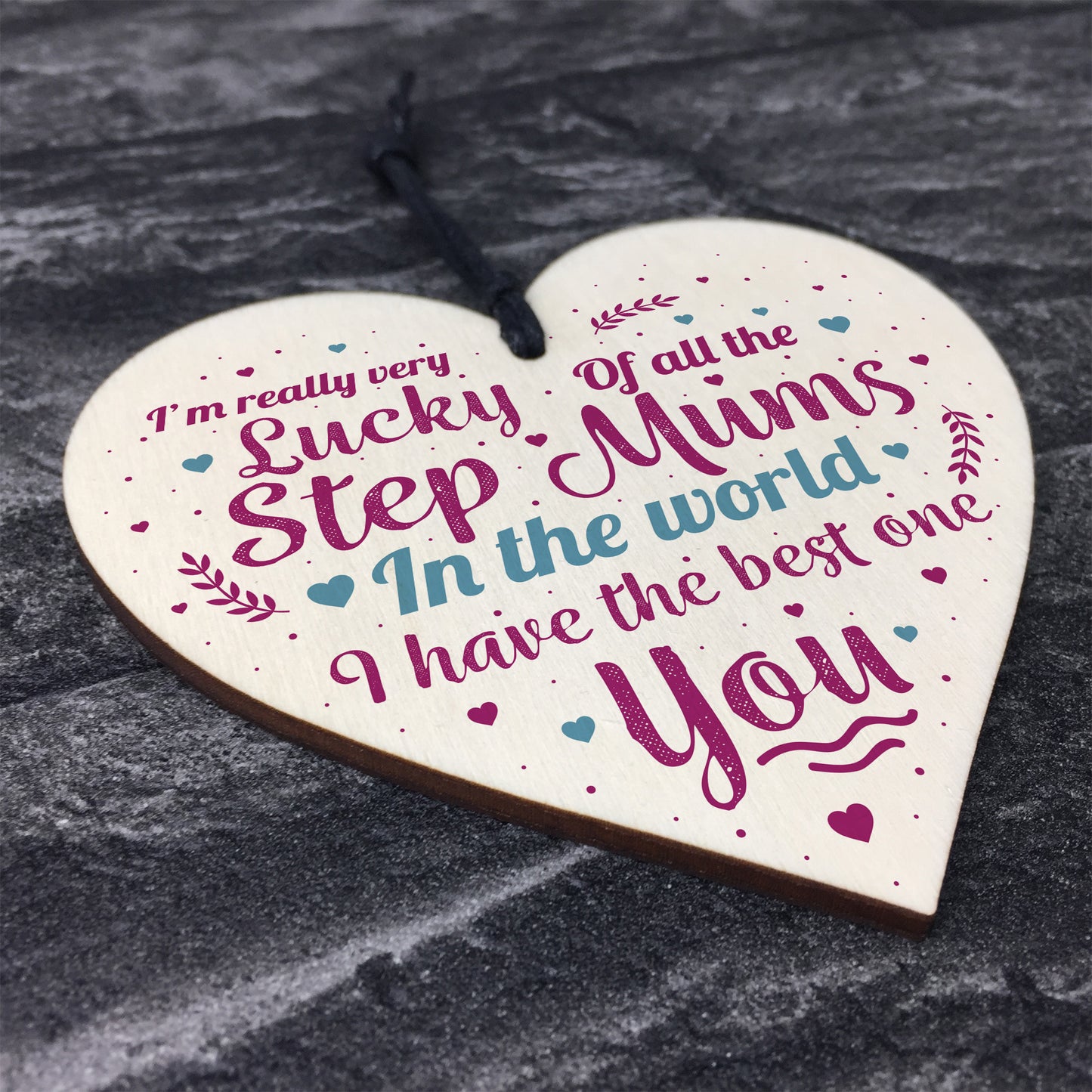 STEP MUM Thank You Gift Wooden Heart Mum Mummy Christmas