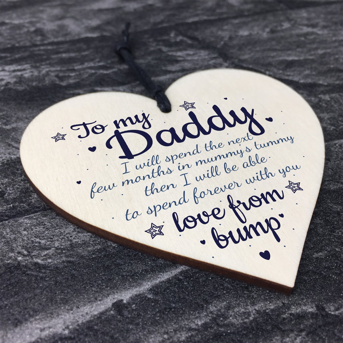 Handmade Wooden Heart From Bump Gifts Dad To Be Father Baby