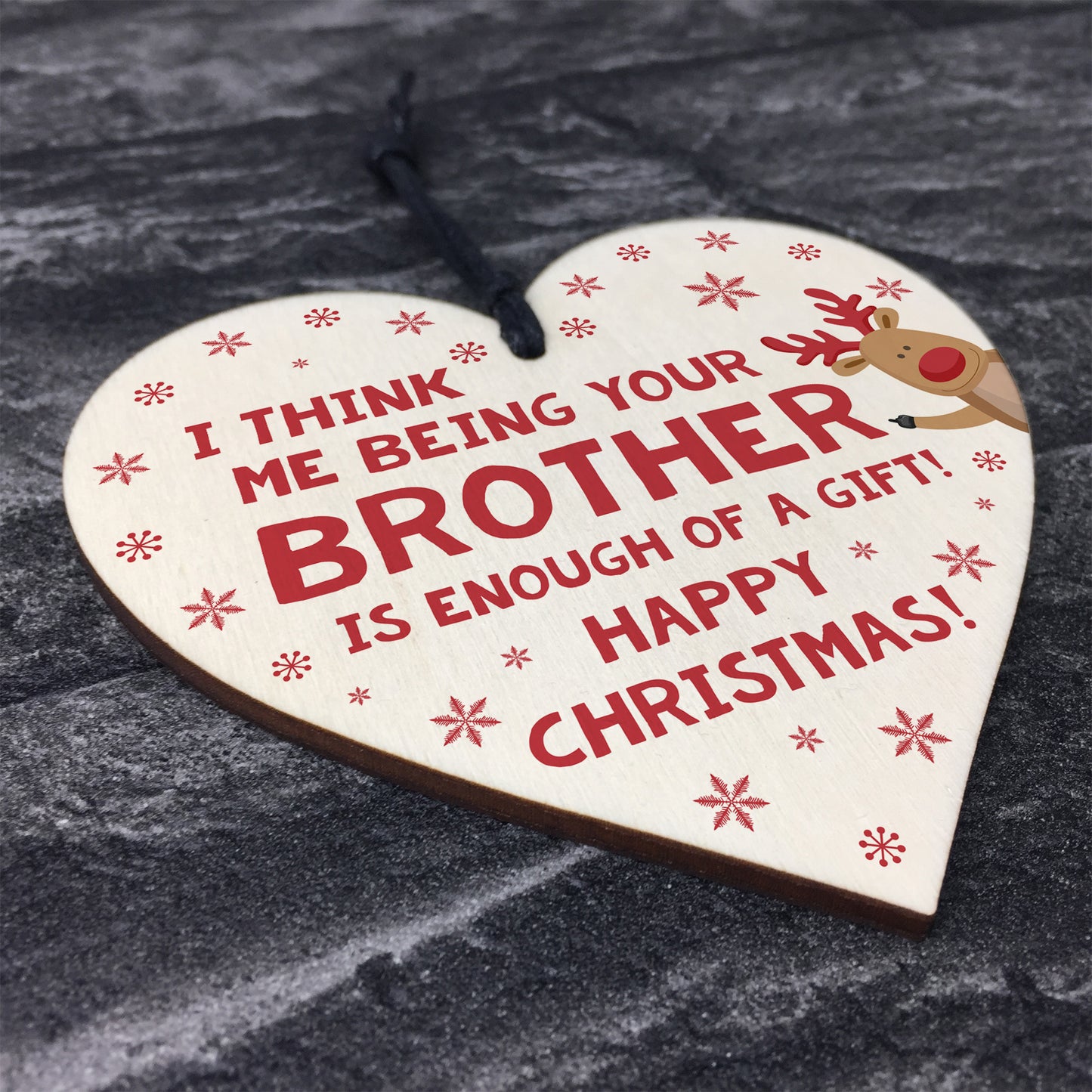 FUNNY Joke Christmas Gift For Sister Wood Heart Sister Gift