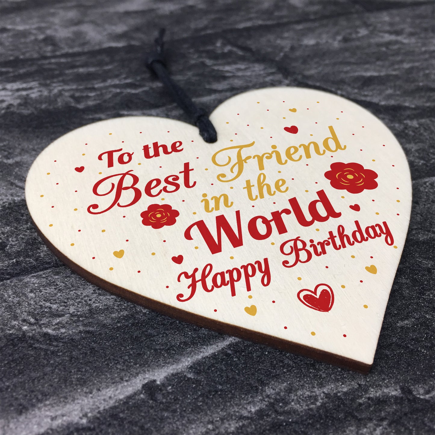 Happy Birthday Best Friend Gift Wood Heart Sign Thank You Plaque