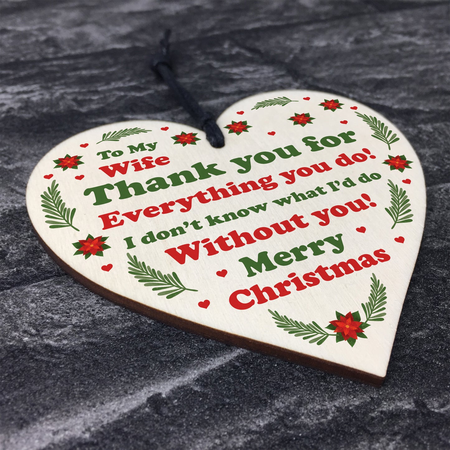 Christmas Gift For Wife Wood Christmas Tree Decoration Thank You