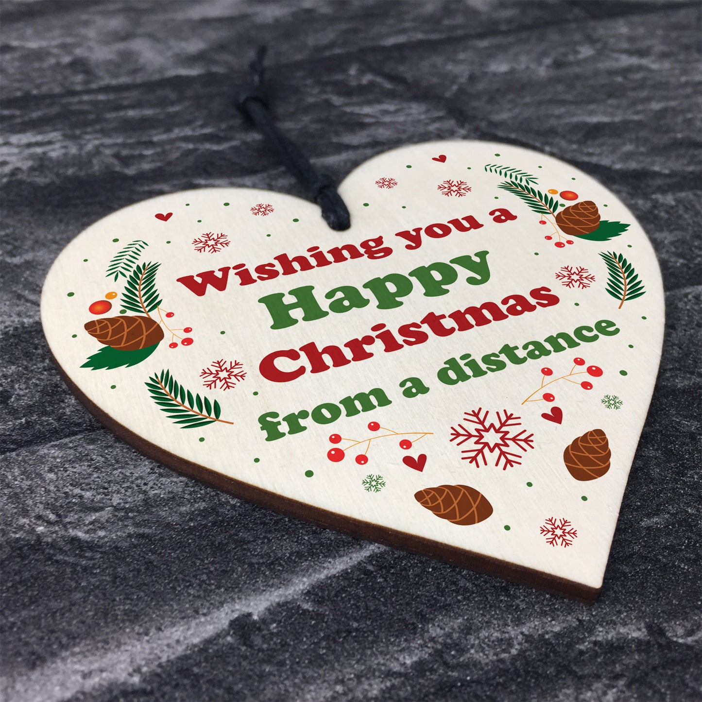 Novelty Christmas Gift For Friend Family Wood Heart Quarantine