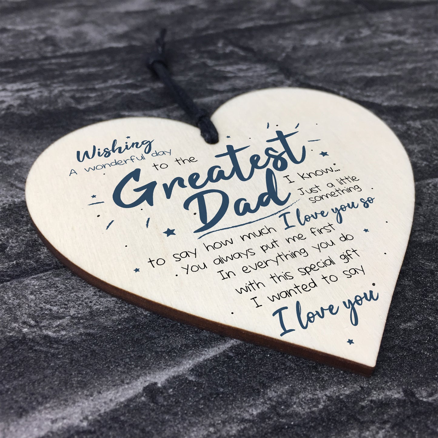 Greatest Dad Fathers Day Dad Daddy Hanging Heart Sign Gift