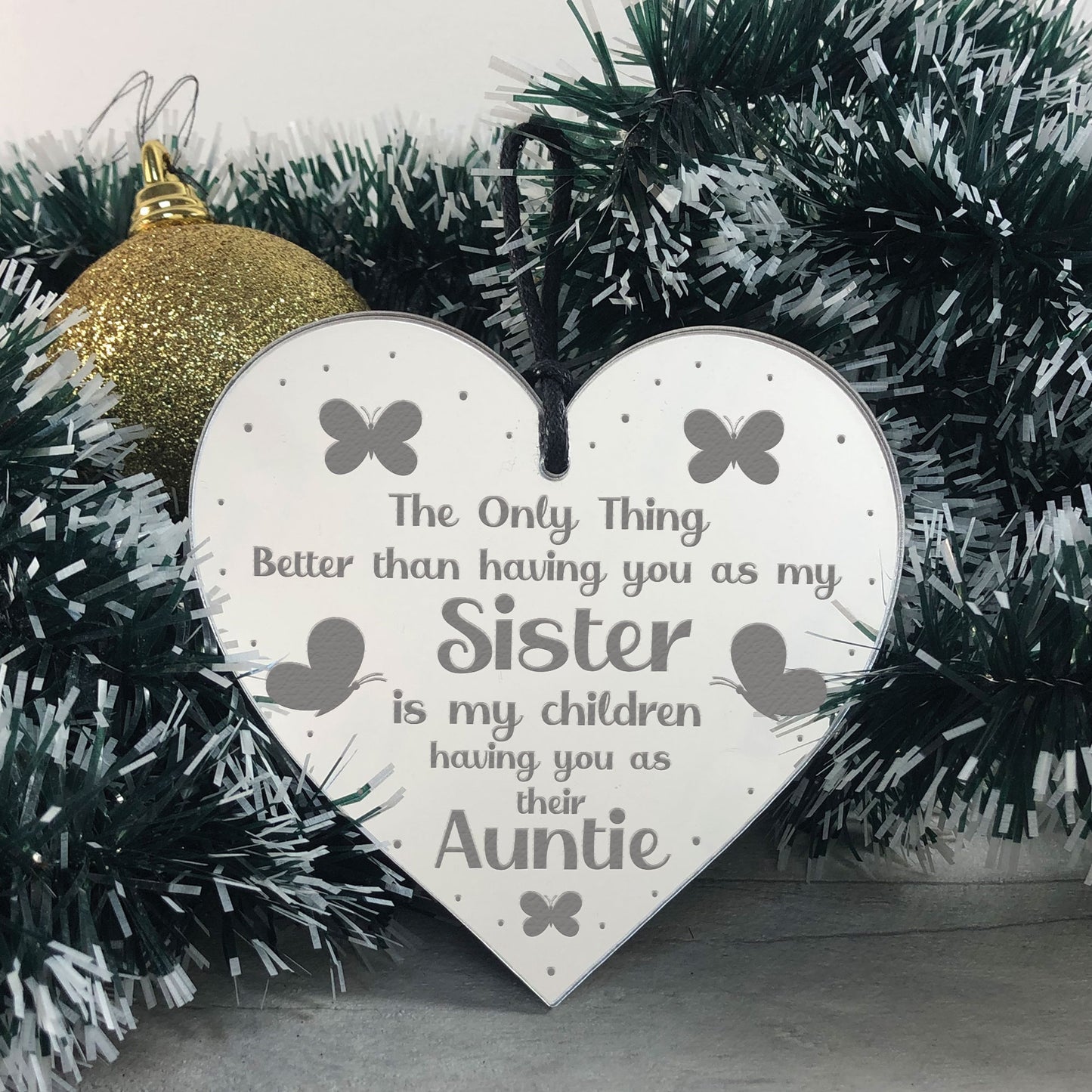 Gift For Auntie Birthday Christmas Engraved Heart Sister Gift