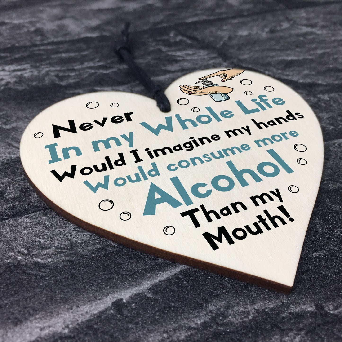 Funny Quarantine Christmas Gift Wooden Heart Novelty Signs