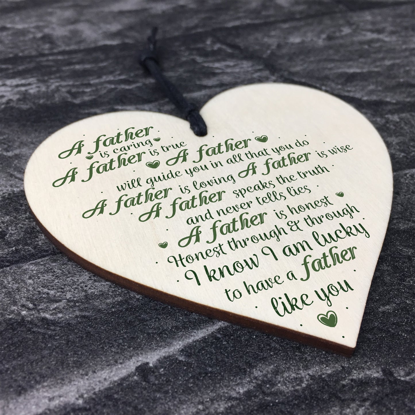 Caring Father Dad Fathers Day Wooden Heart Sign Gift For Him