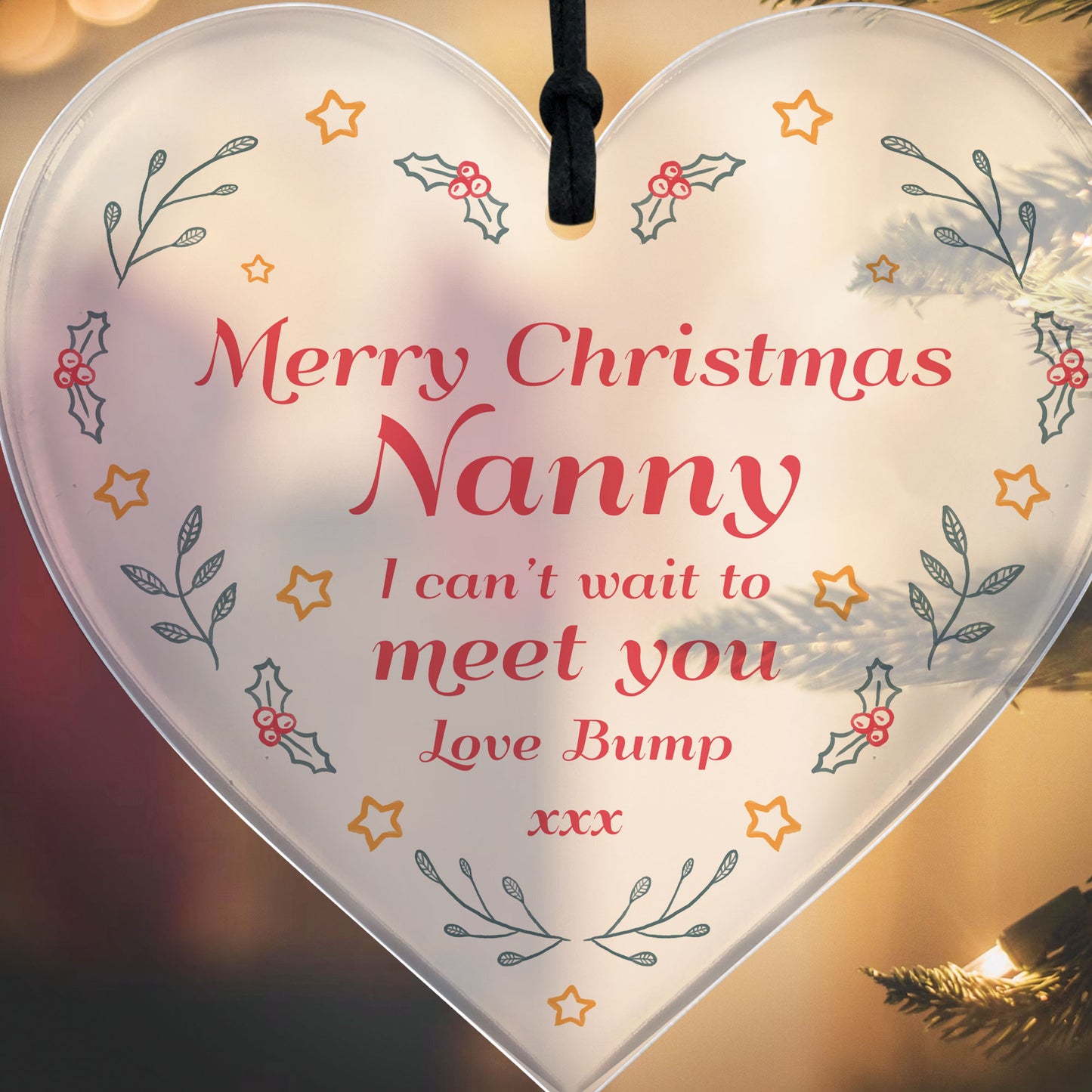 Christmas Gift For Nanny From Bump Acrylic Heart Bump Gifts