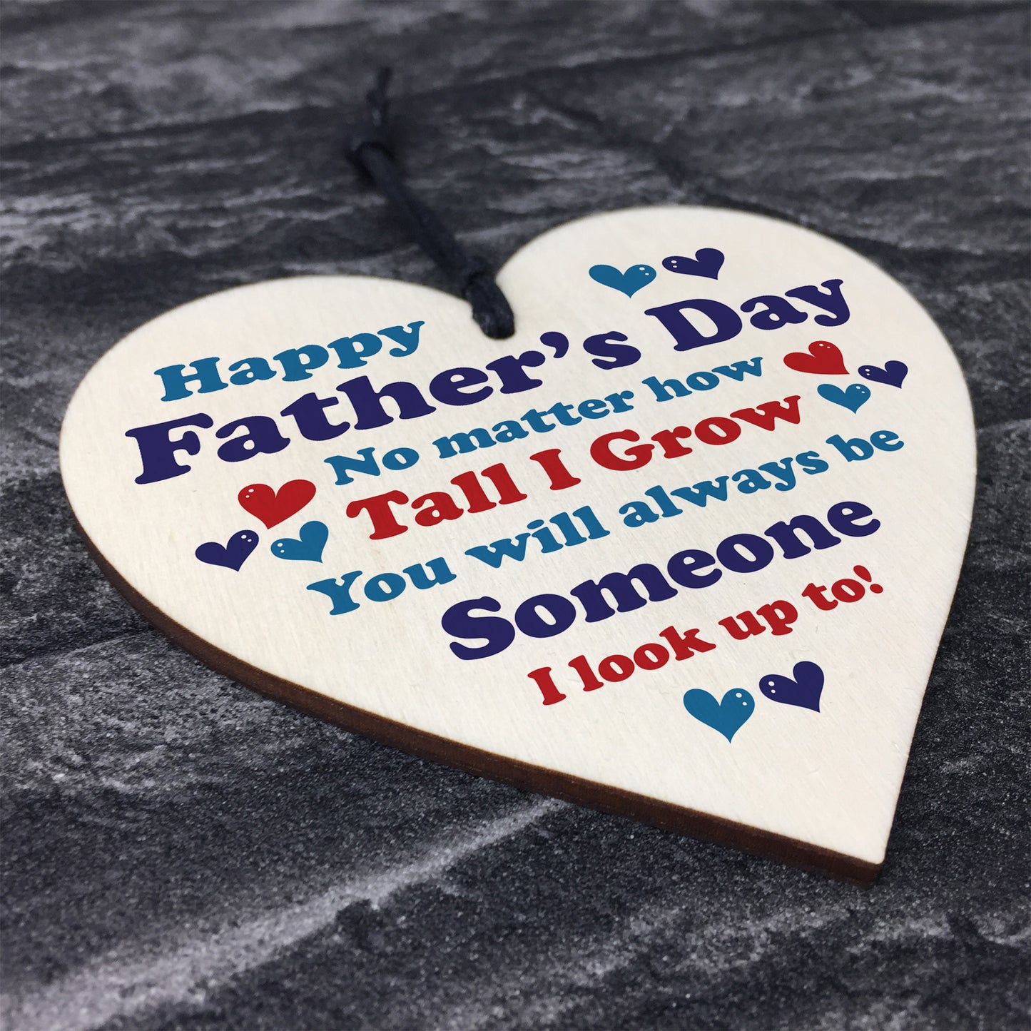 Fathers Day Plaque Wood Heart Dad Gift From Daughter Son