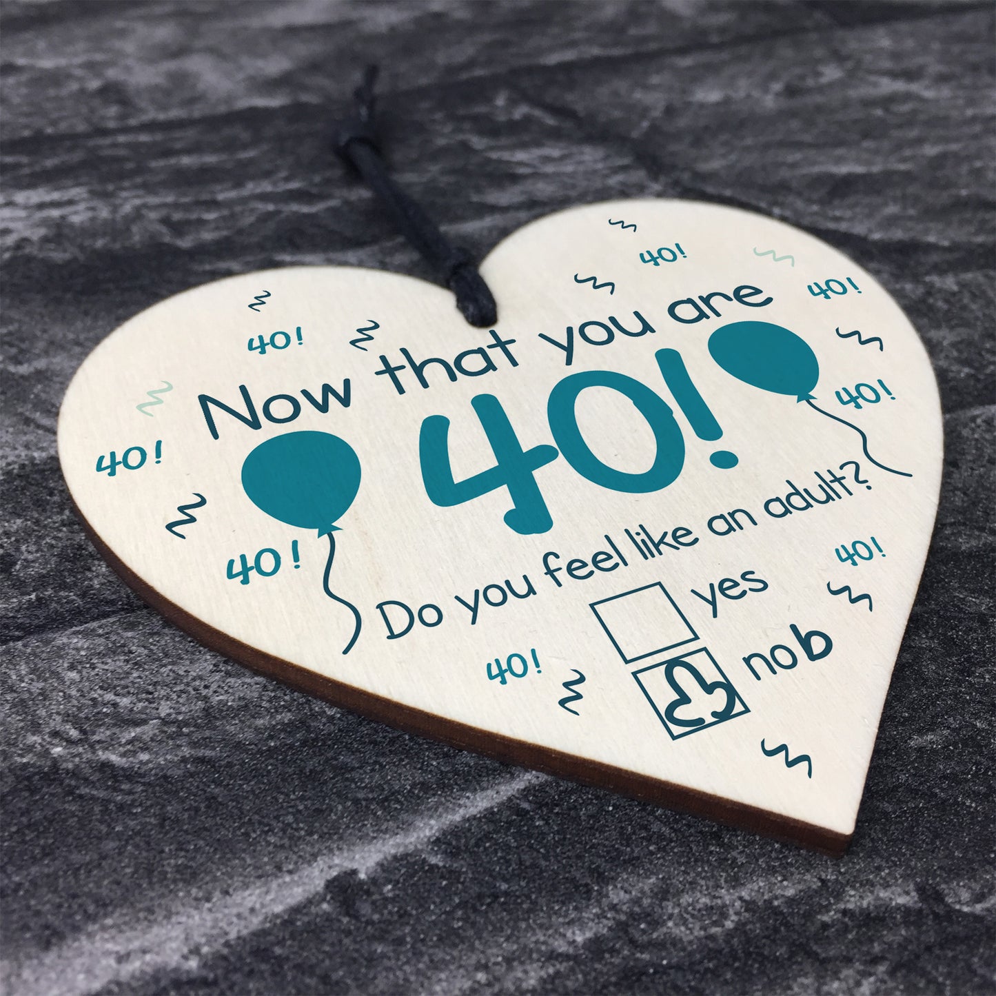 Funny 40th Birthday Gifts For Him Her Novelty Wood Heart Gift