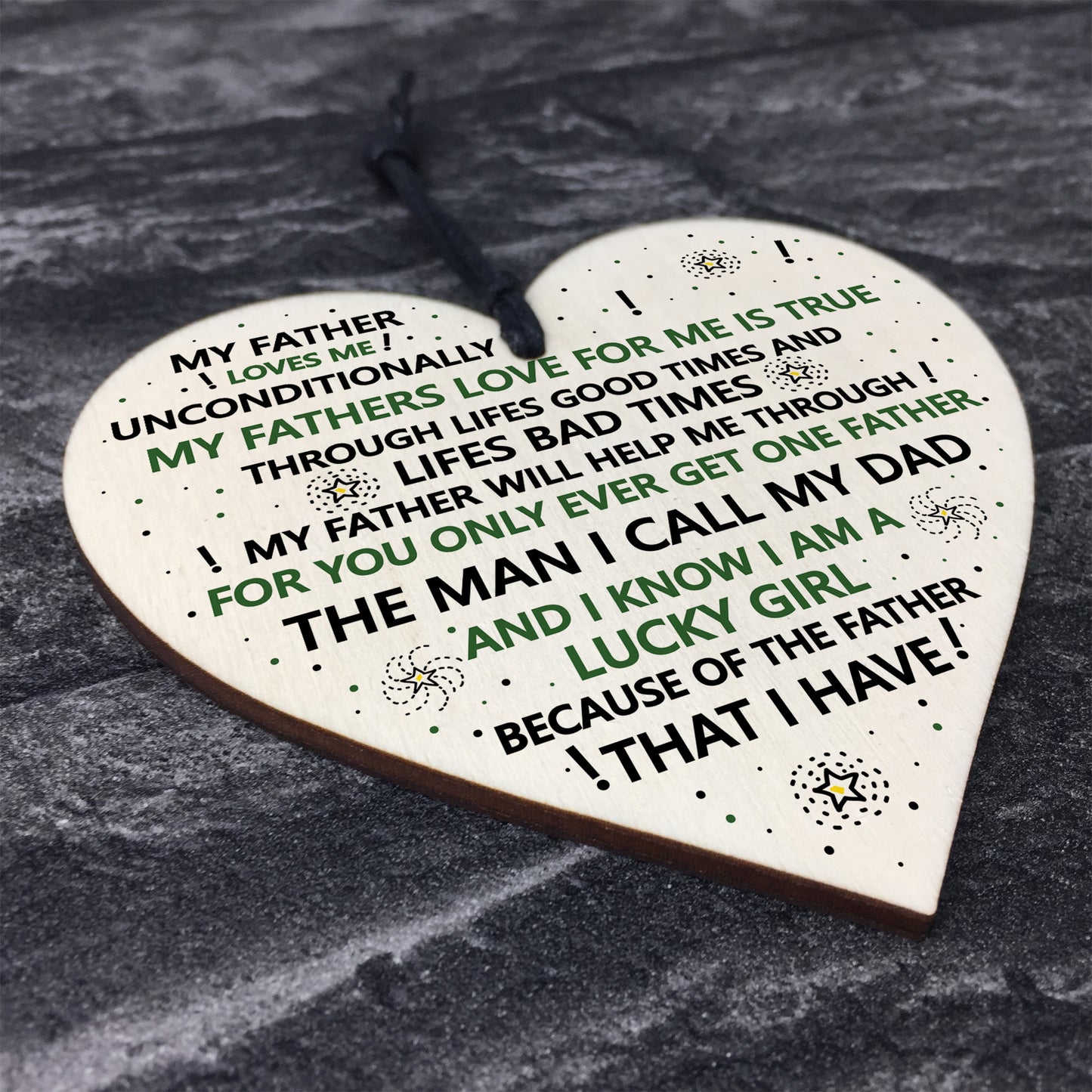 Dad Gift For Birthday Christmas Wooden Heart Dad Thank You Gift