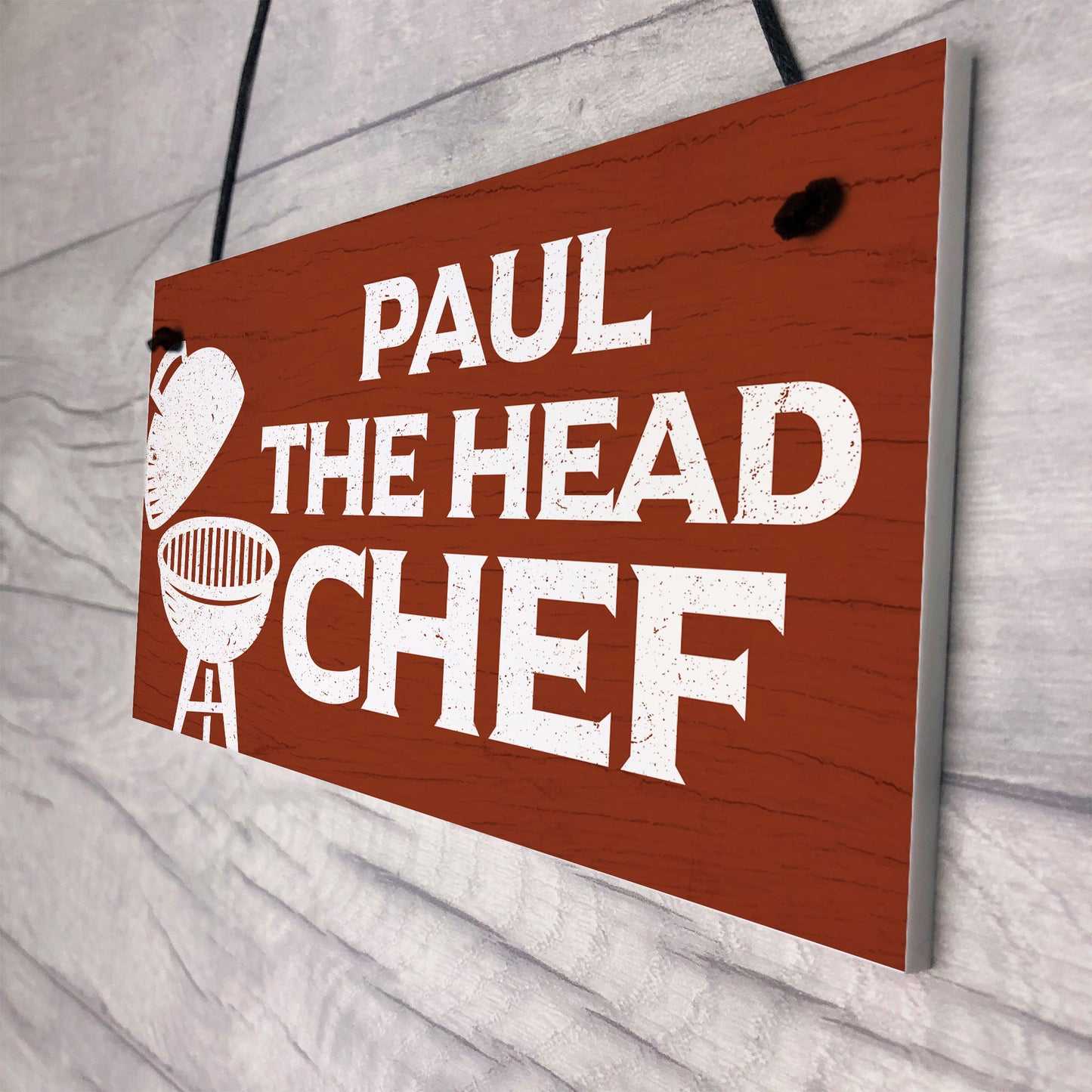 Personalised Head Chef BBQ Barbecue Sign Novelty Garden Plaque