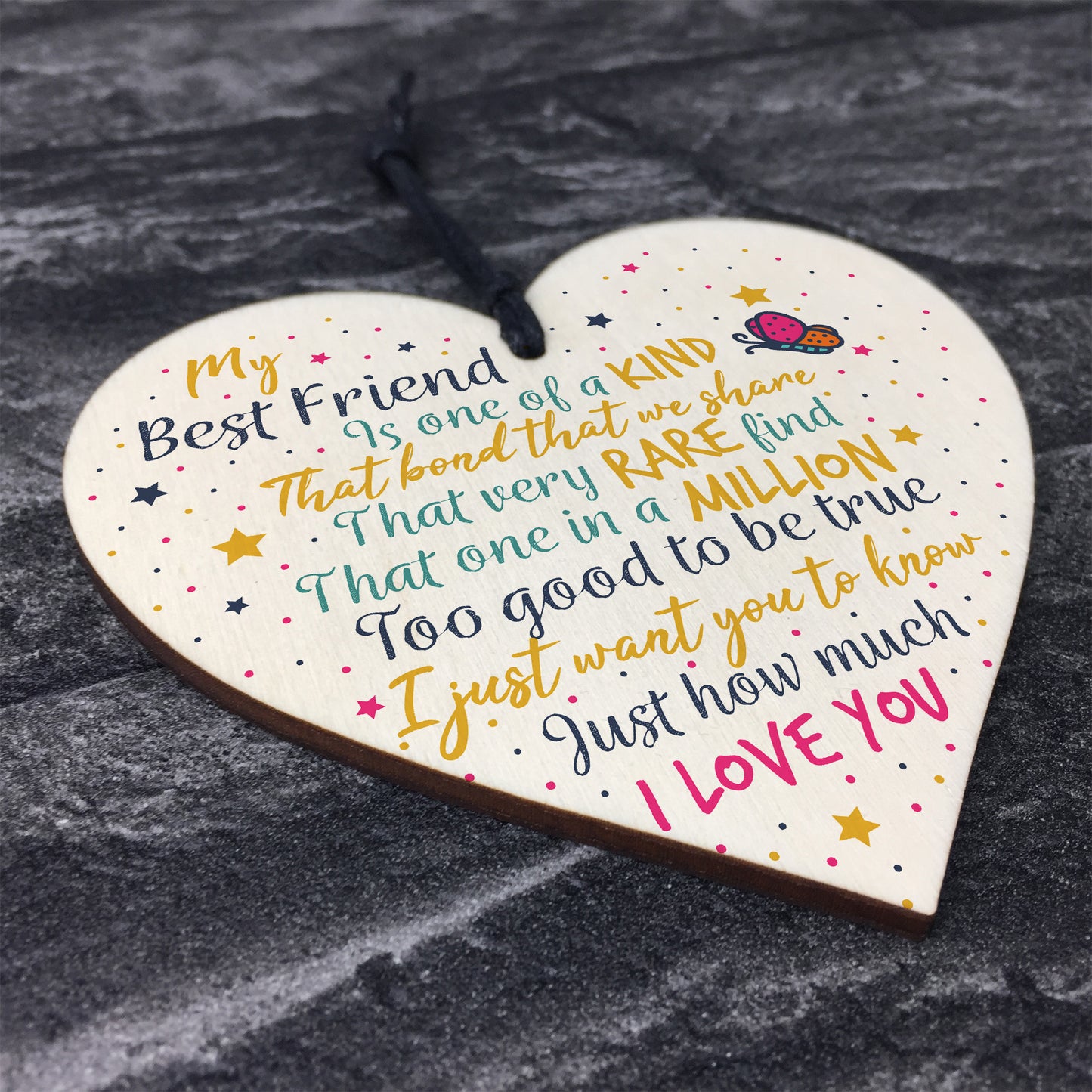 Friendship Gift Best Special Friend Wood Heart Sign Birthday