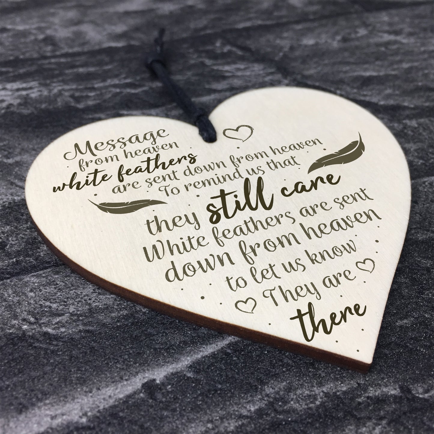 In Memory Hanging Wooden Heart Wall Plaque Mum Dad Memorial