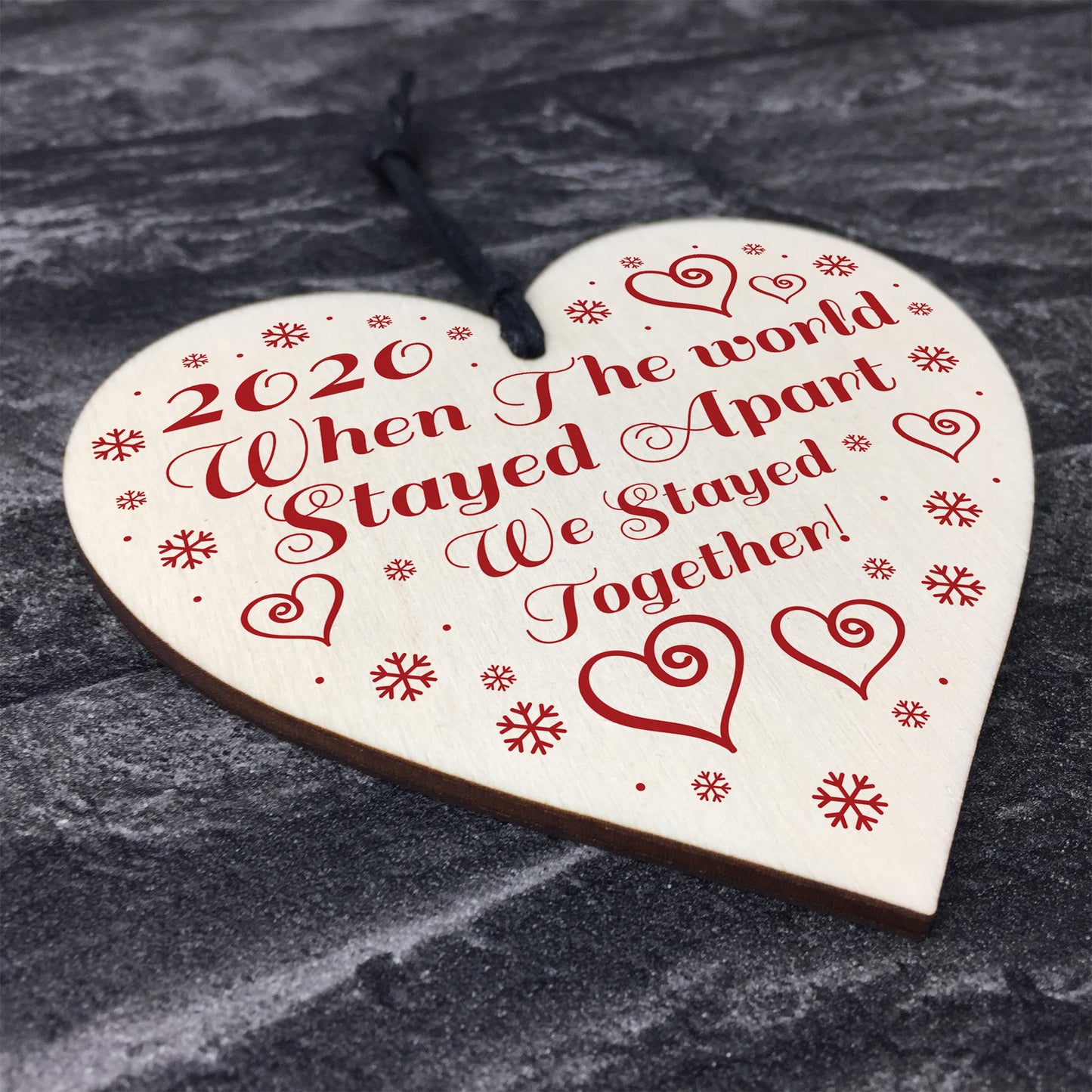 Lockdown Gift Hanging Wooden Heart Couple Gift Christmas Decor