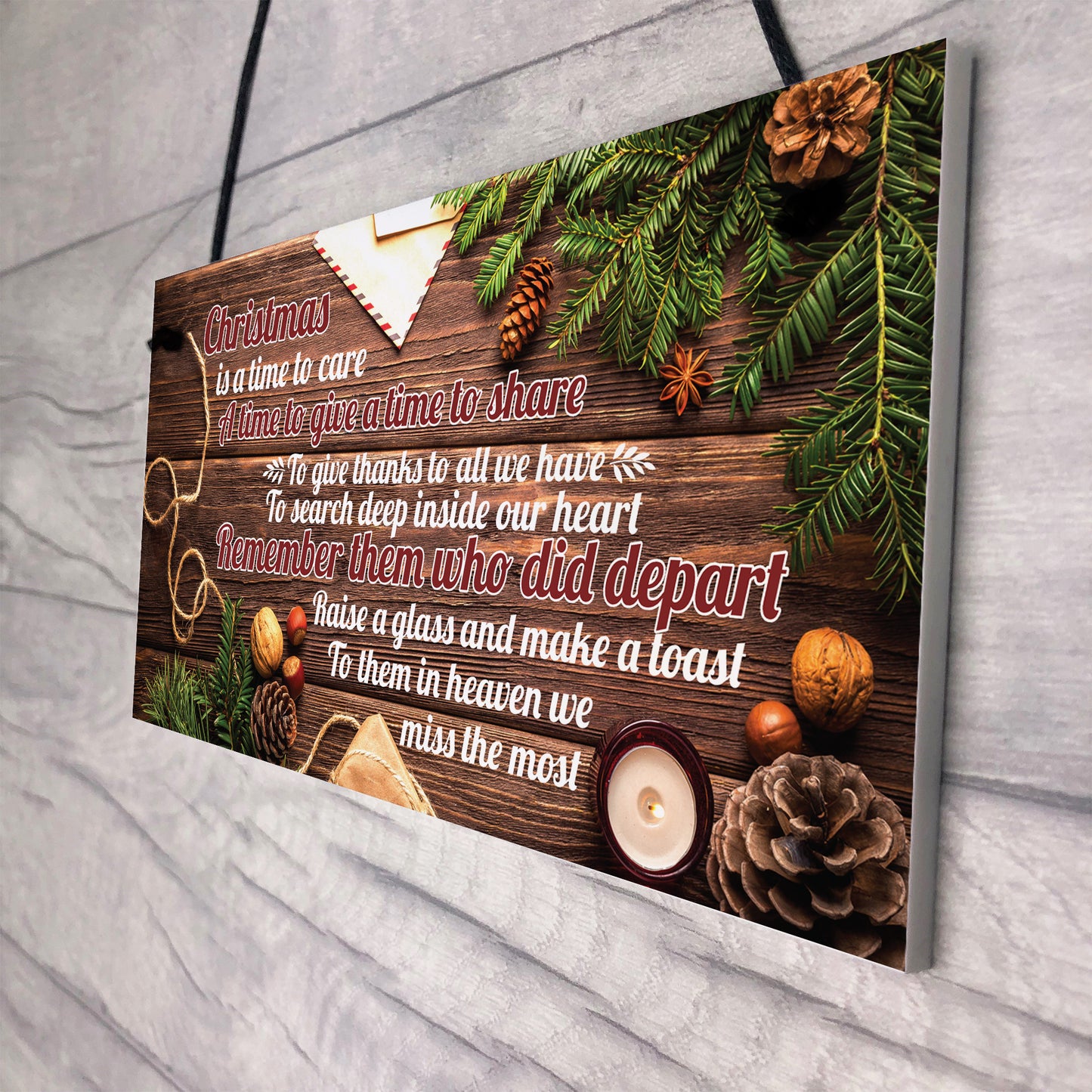 Christmas Memorial Tree Decoration Hanging Bauble Plaque