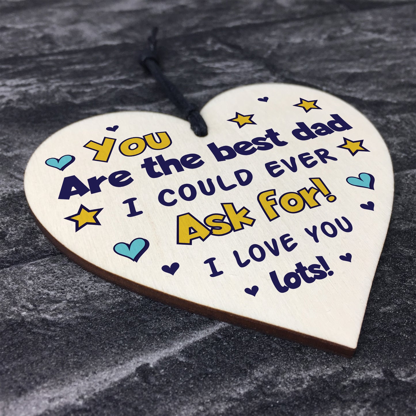 Best Dad Gift For Fathers Day Birthday Wood Heart Dad Gift