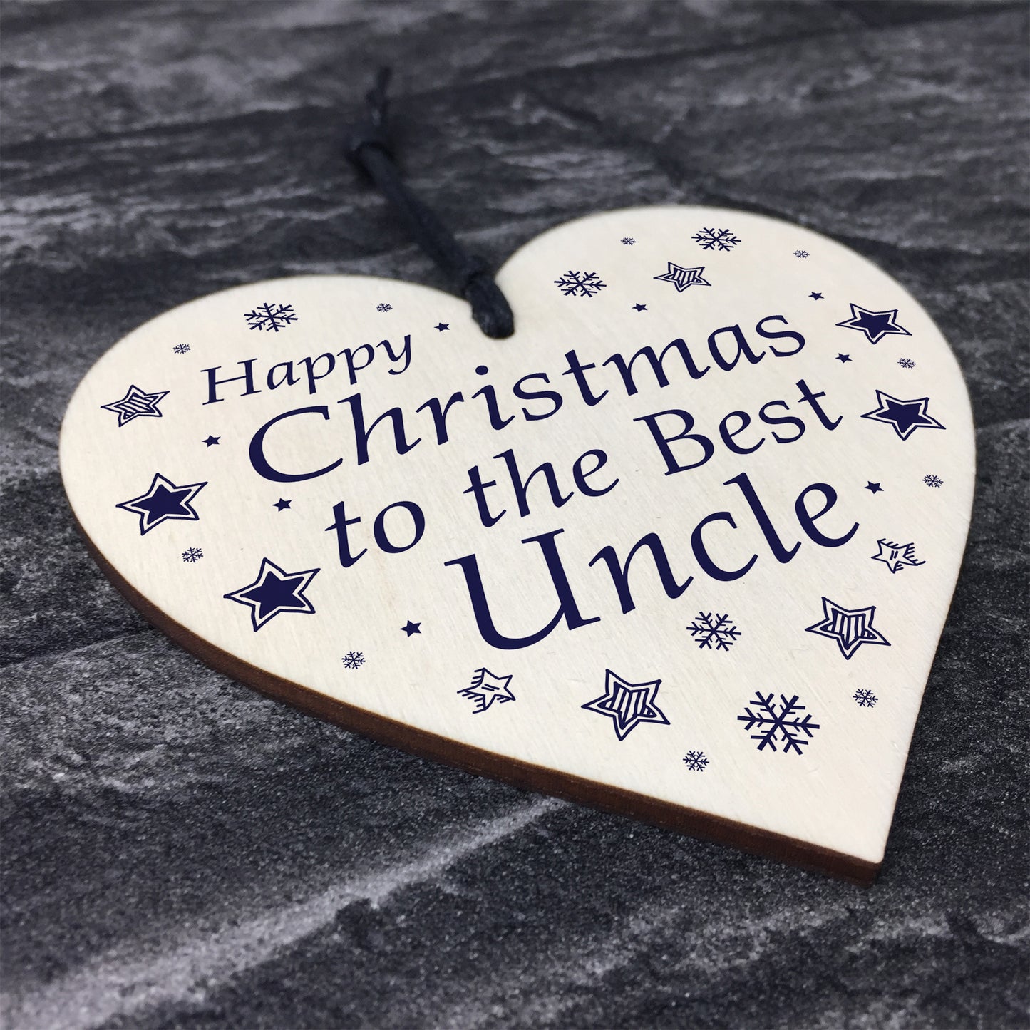 Novelty Gift For Uncle Christmas Wood Heart Thank You Gift