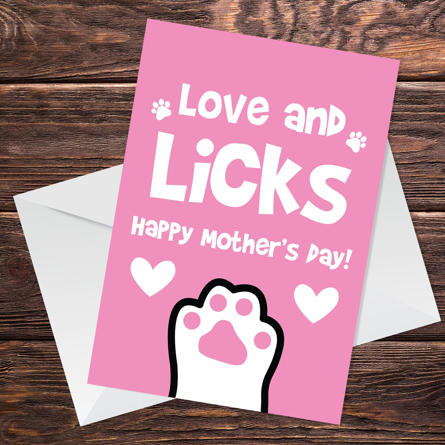 Funny Mothers Day Card Wooden Heart Gift For The Dog Novelty