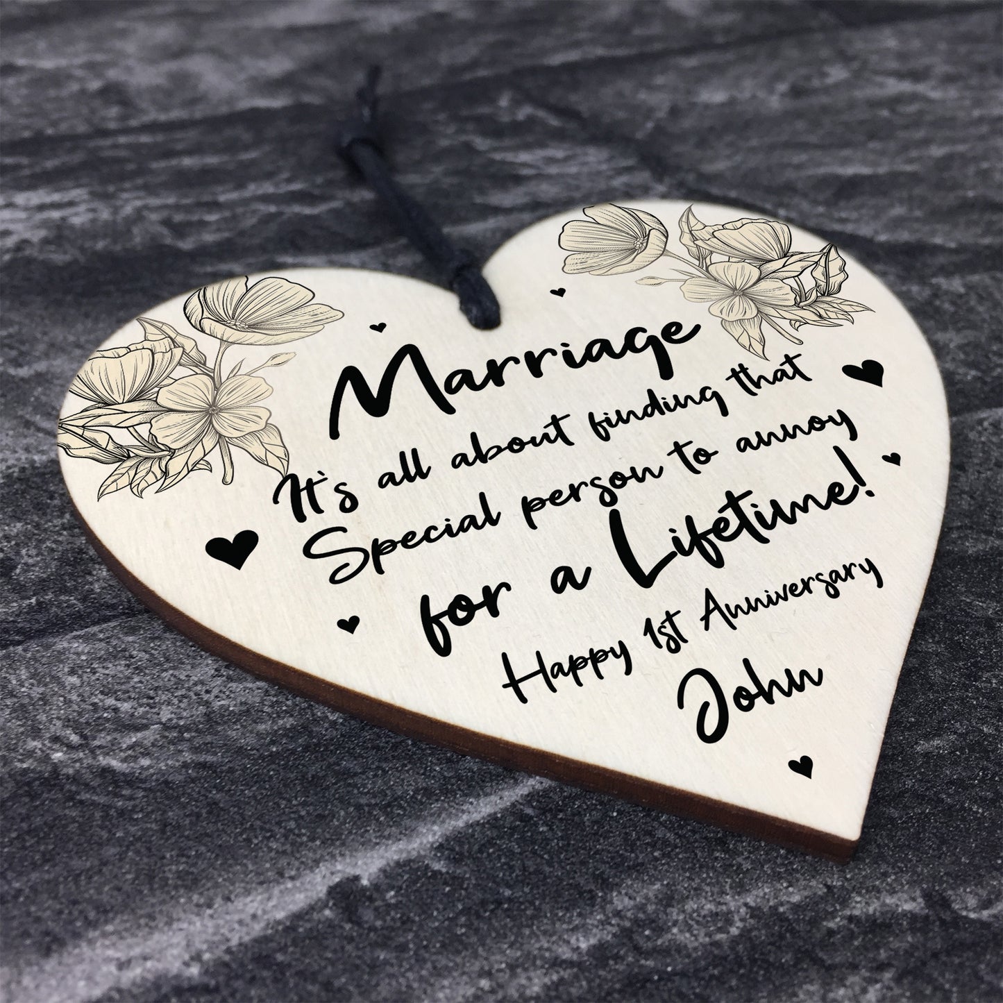 Personalised 1st Wedding Anniversary Gift Funny Husband Wife