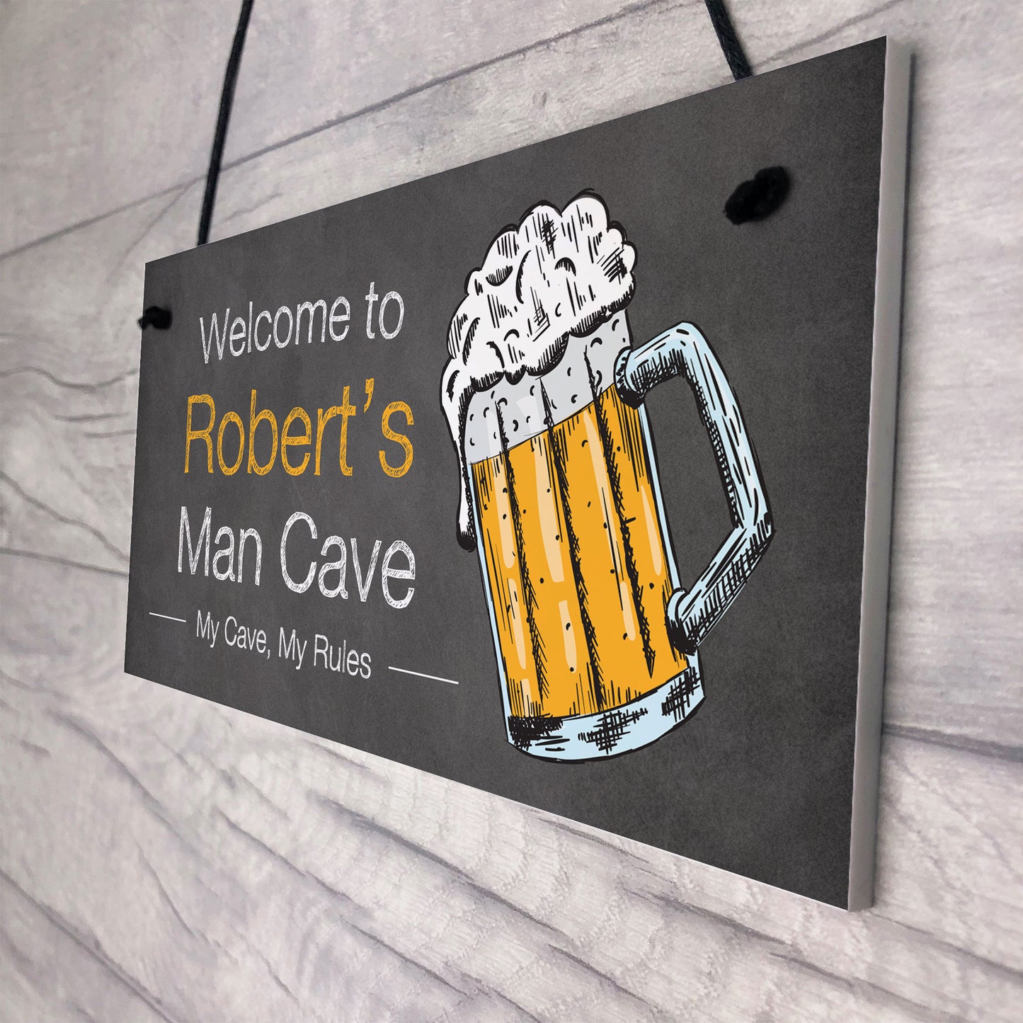 PERSONALISED Man Cave Hanging Sign For Shed Bar Gift For Men
