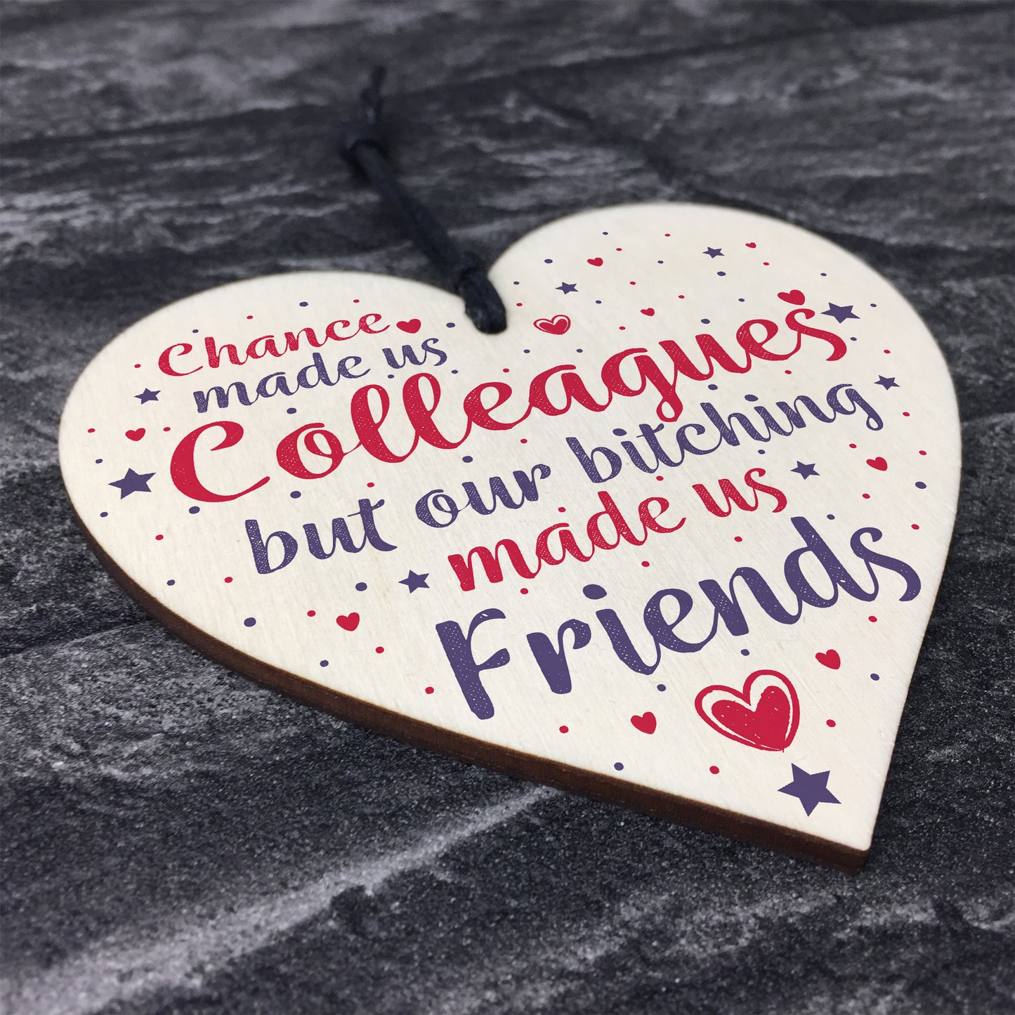Colleague Work Leaving Gift Wood Heart Plaque Friendship Friend