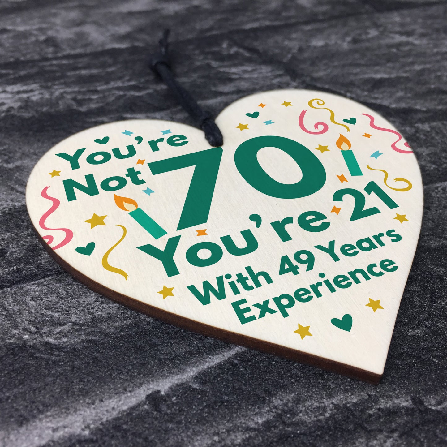 Funny Birthday Gift Novelty 70th Birthday Gift Wood Heart Funny