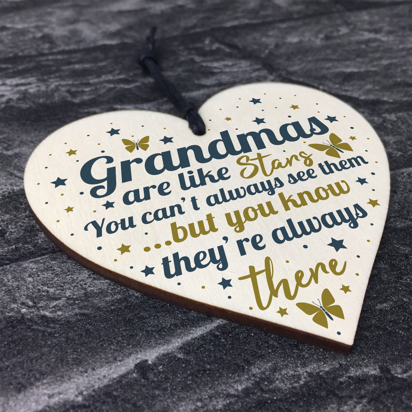 Grandma Gifts For Christmas Birthday Wood Heart Plaque Keepsake