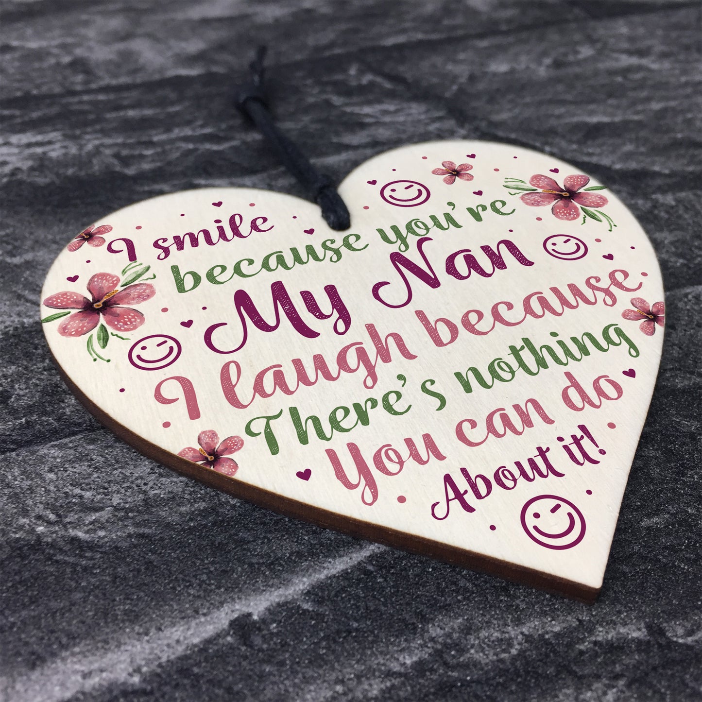 Funny NAN Gift Wooden Heart Mothers Day Gift For Nan Birthday