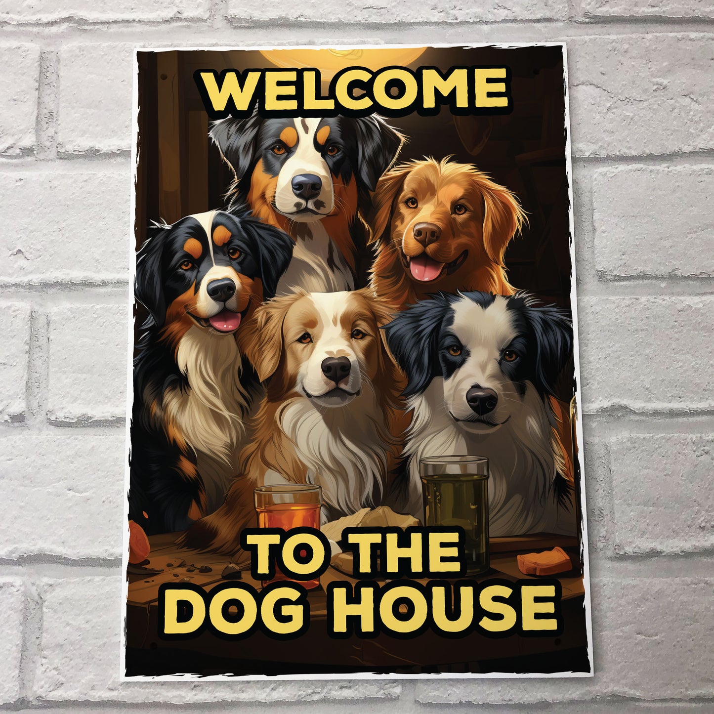 The Dog House Sign For Home Bar Funny Welcome Sign Pub Man Cave